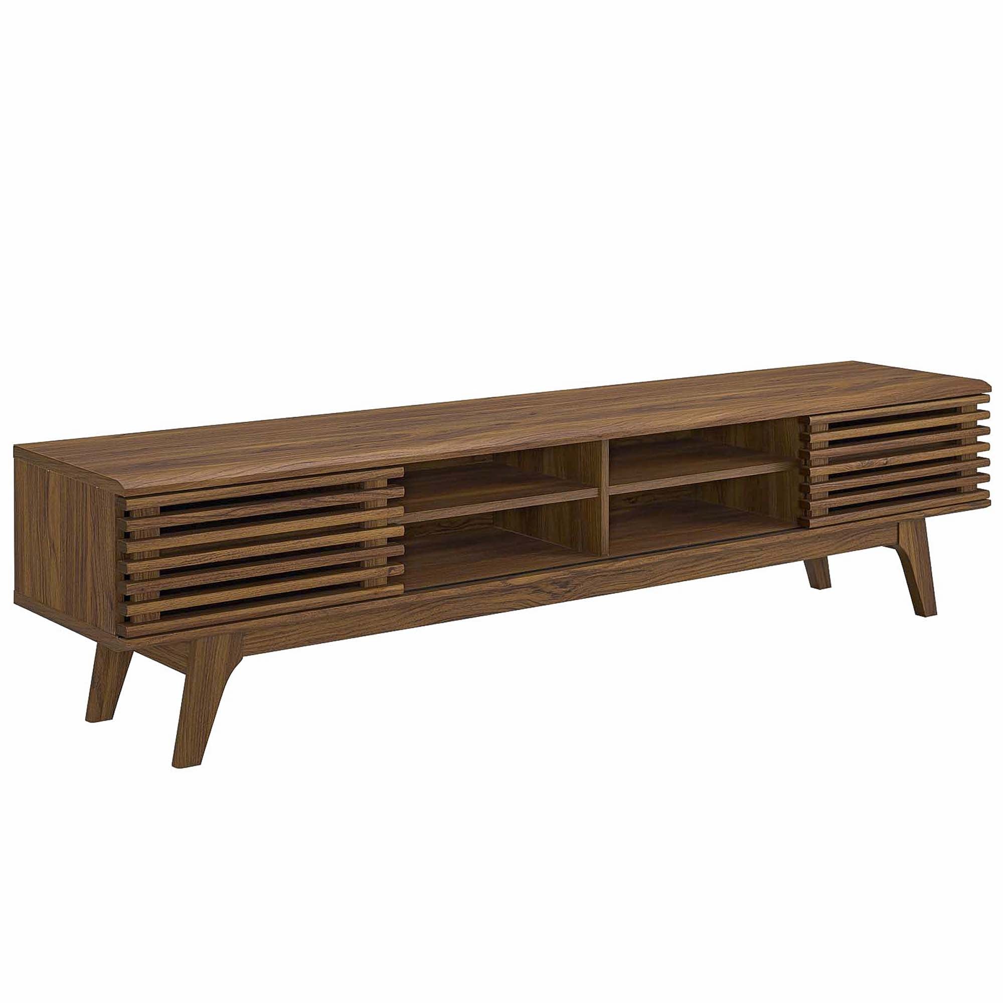 Render 70" Entertainment Center TV Stand, Walnut Walnut