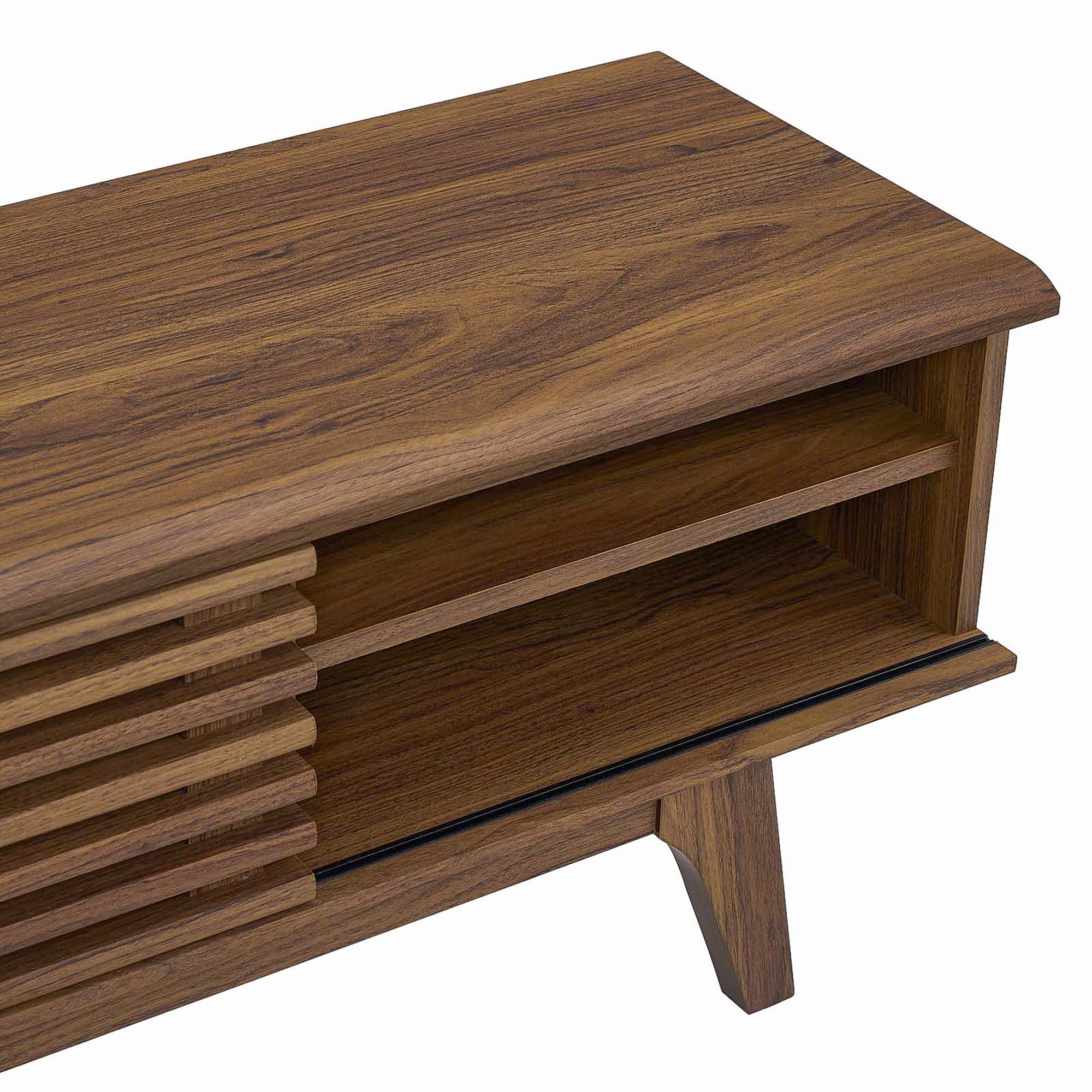 Render 70" Entertainment Center TV Stand, Walnut Walnut