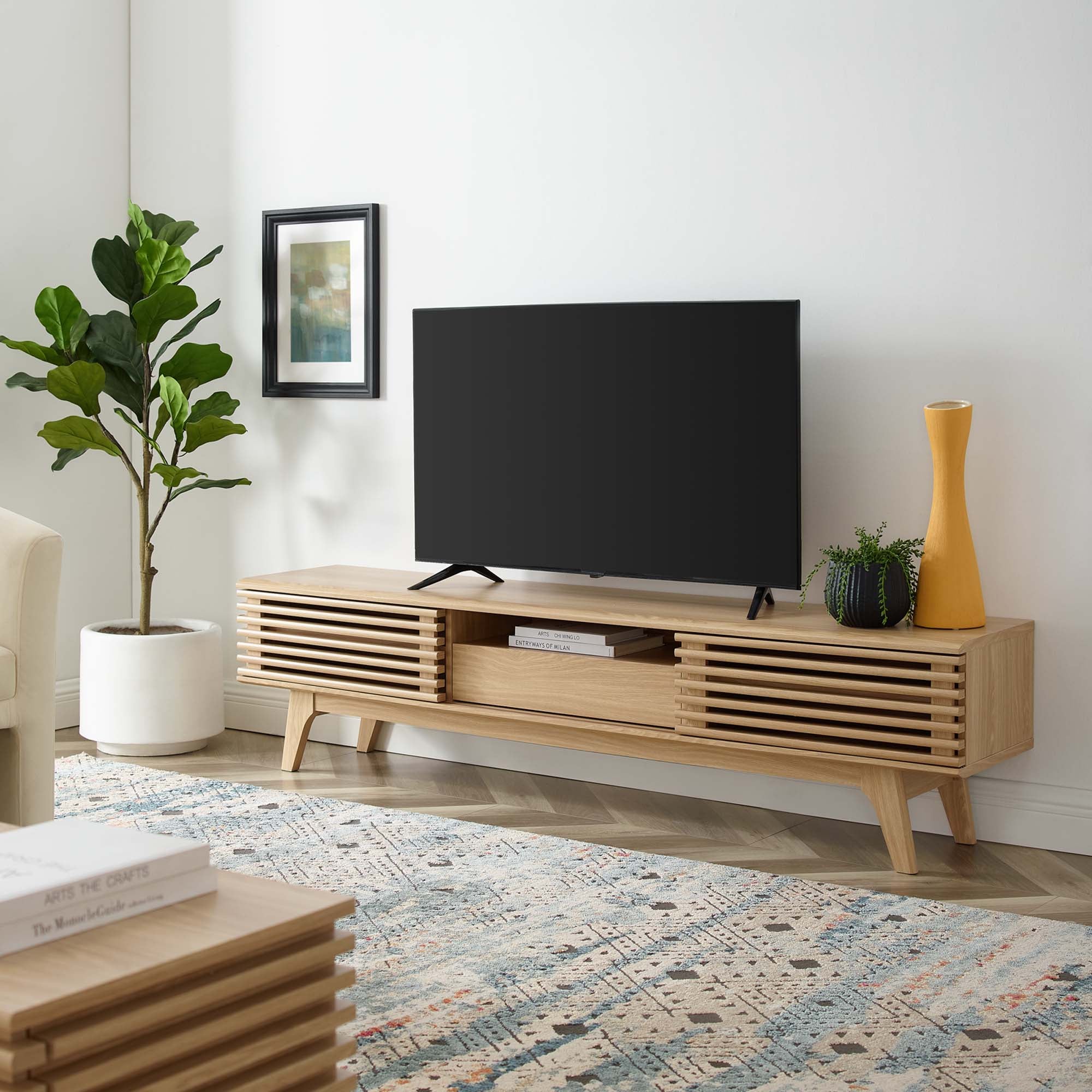 Render 70" TV Stand, Oak