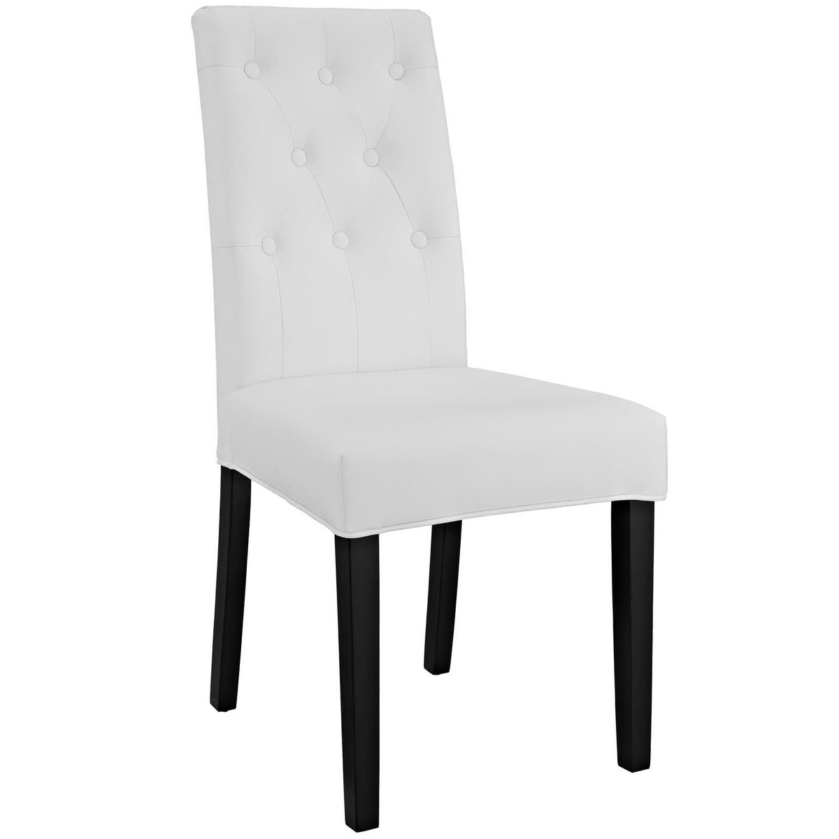 Confer Vinyl Dining Side Chair Set of 4, White