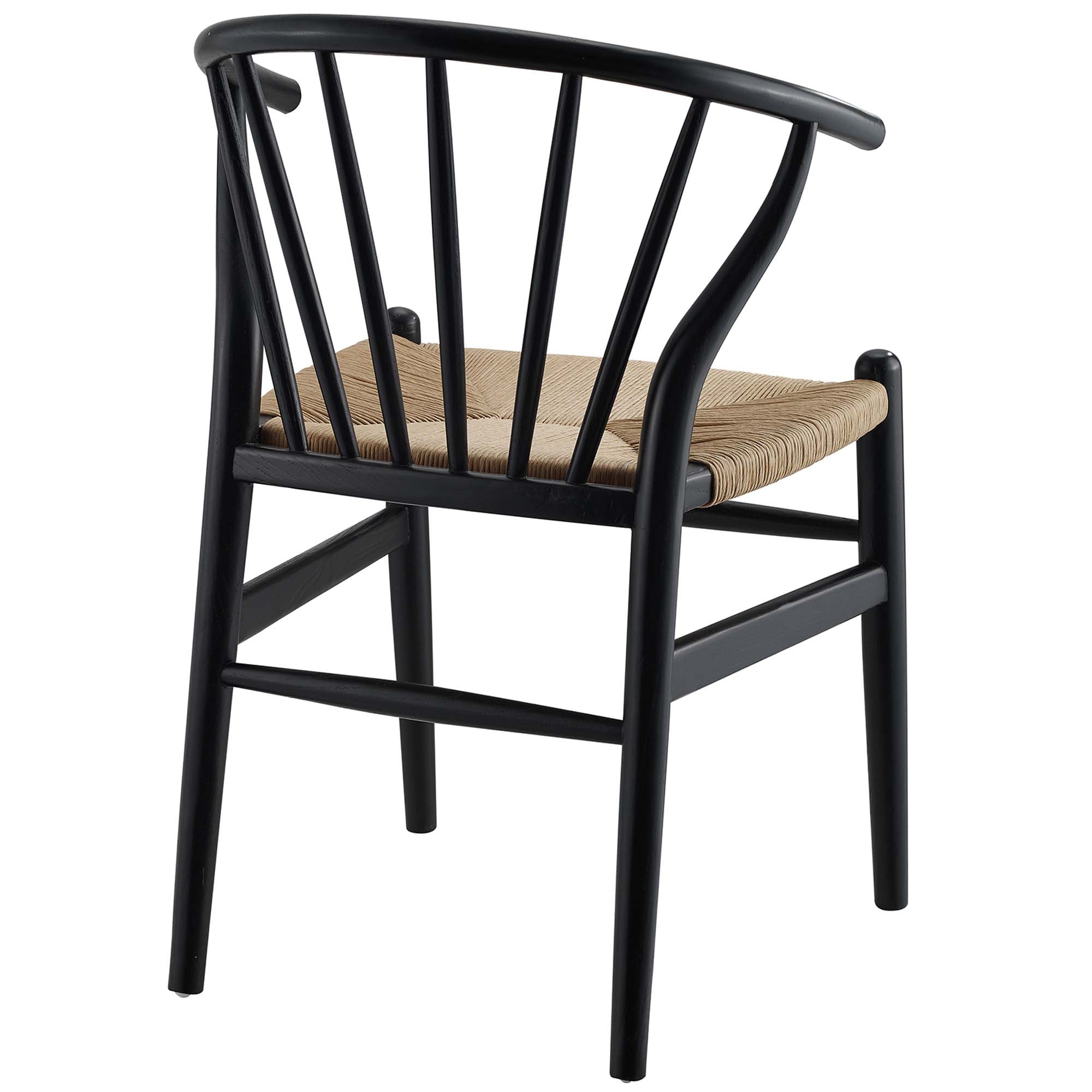 Flourish Spindle Wood Dining Side Chair, Black