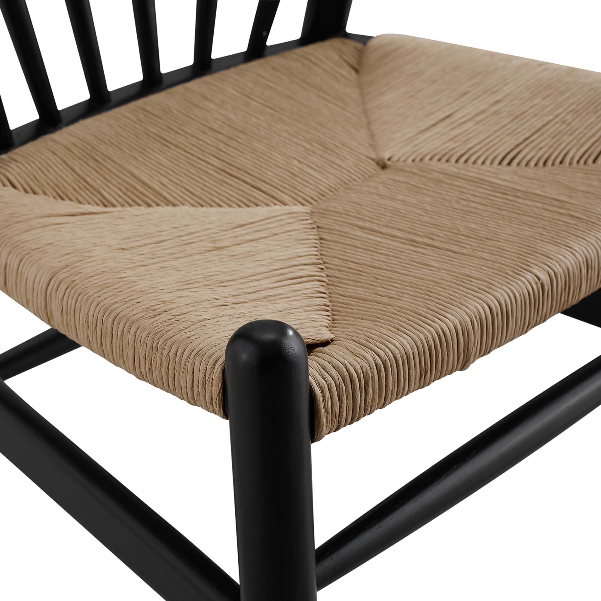 Flourish Spindle Wood Dining Side Chair, Black