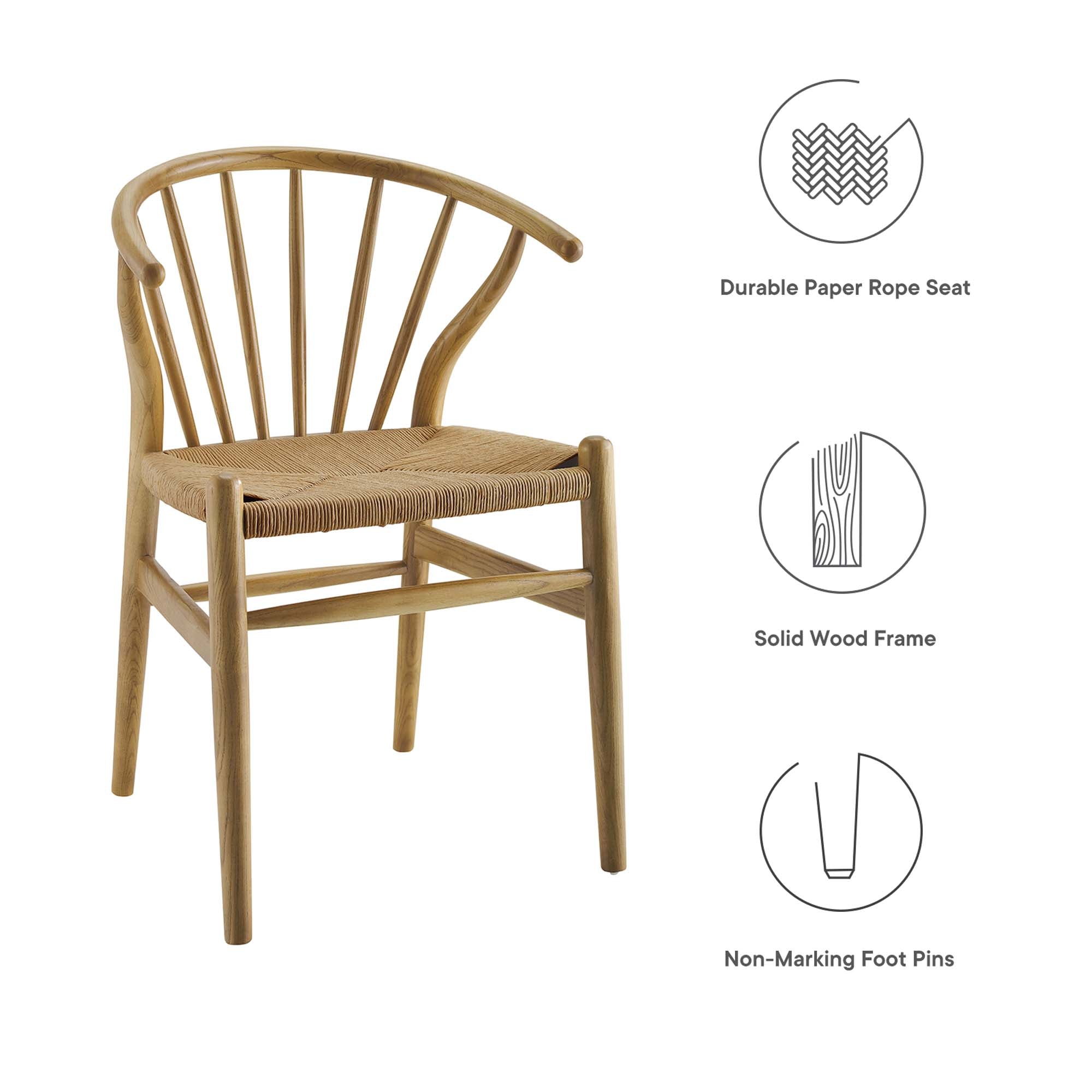 Flourish Spindle Wood Dining Side Chair, Natural