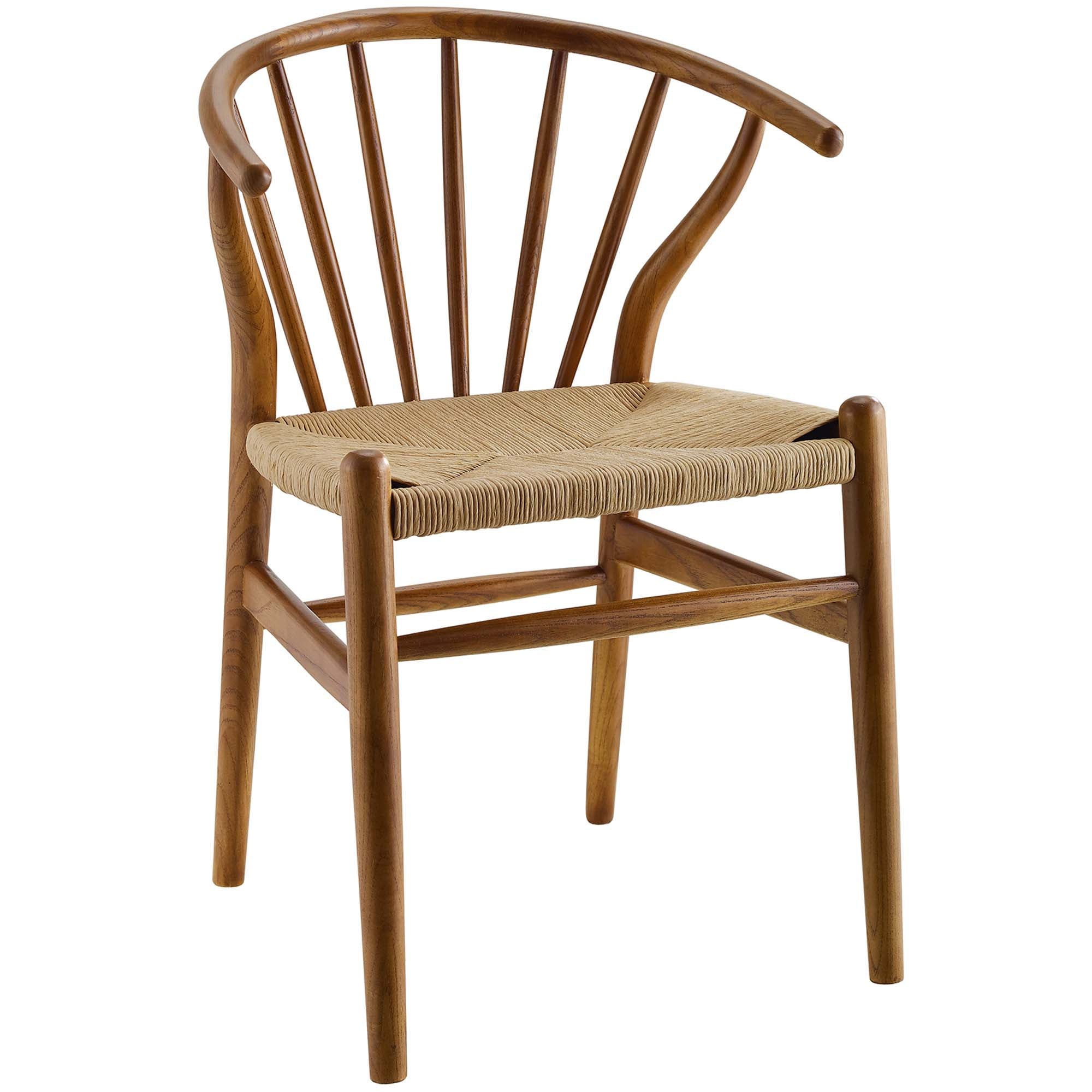 Flourish Spindle Wood Dining Side Chair, Walnut