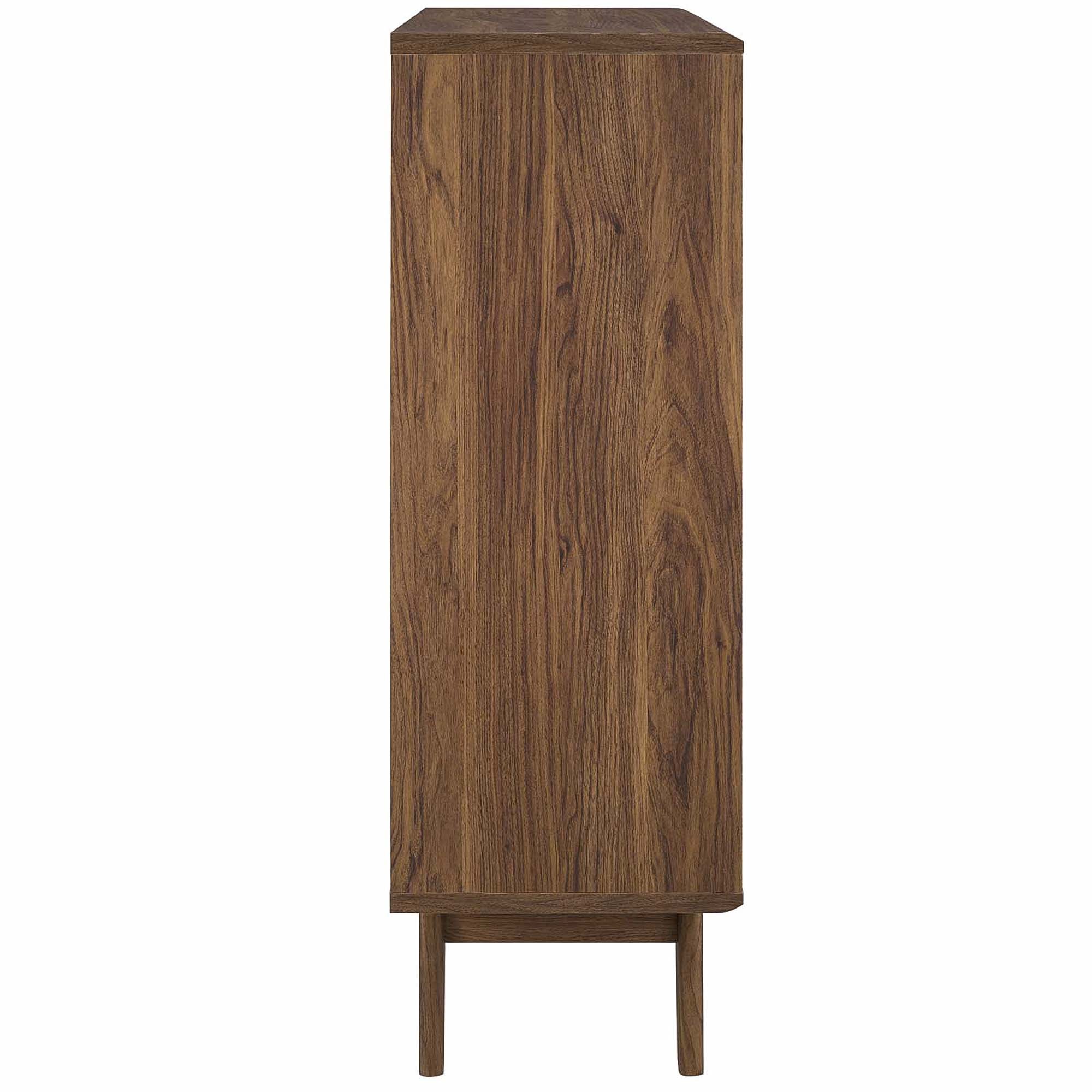 Render Three-Tier Display Storage Cabinet Stand, Walnut