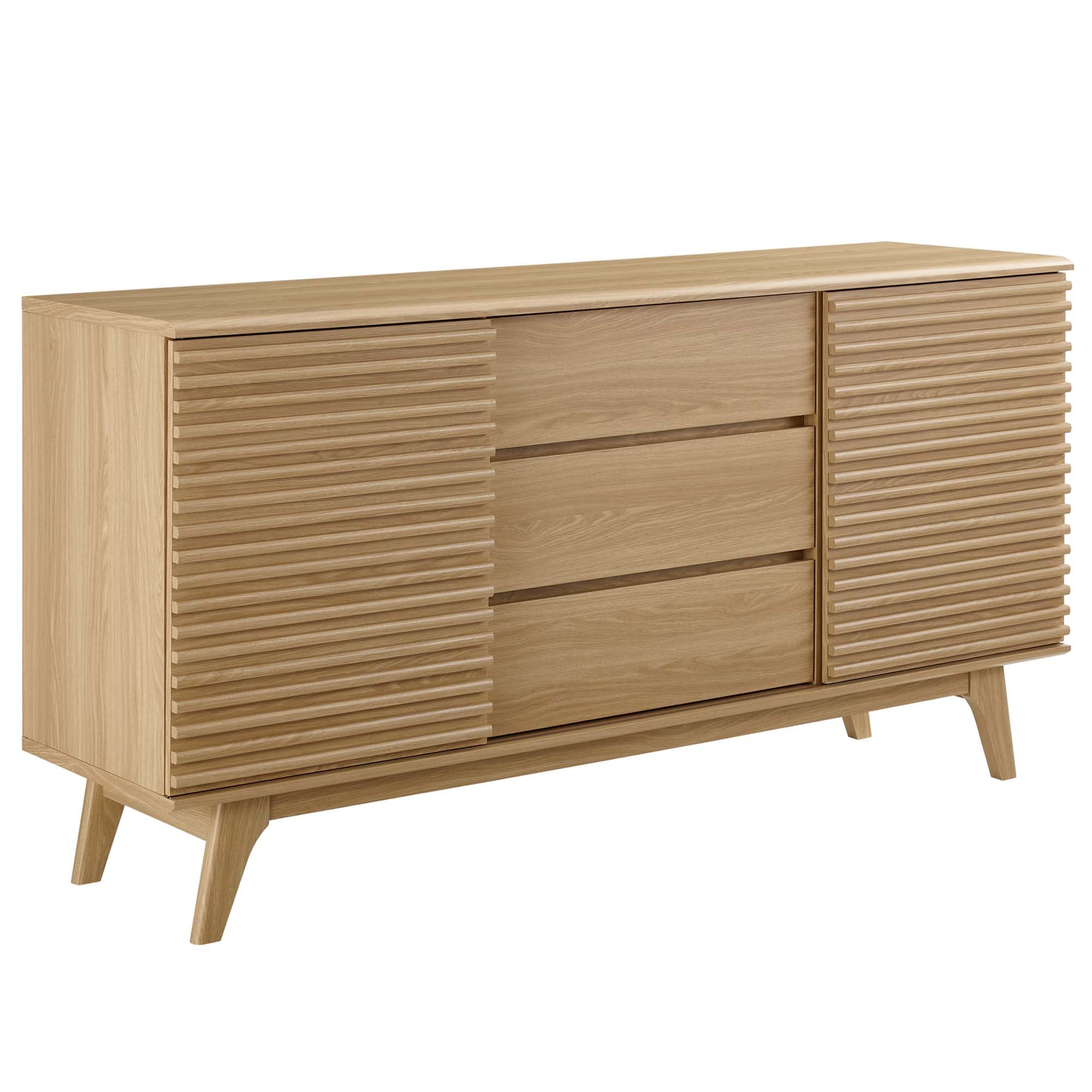 Render 63" Sideboard Buffet Table or TV Stand, Oak