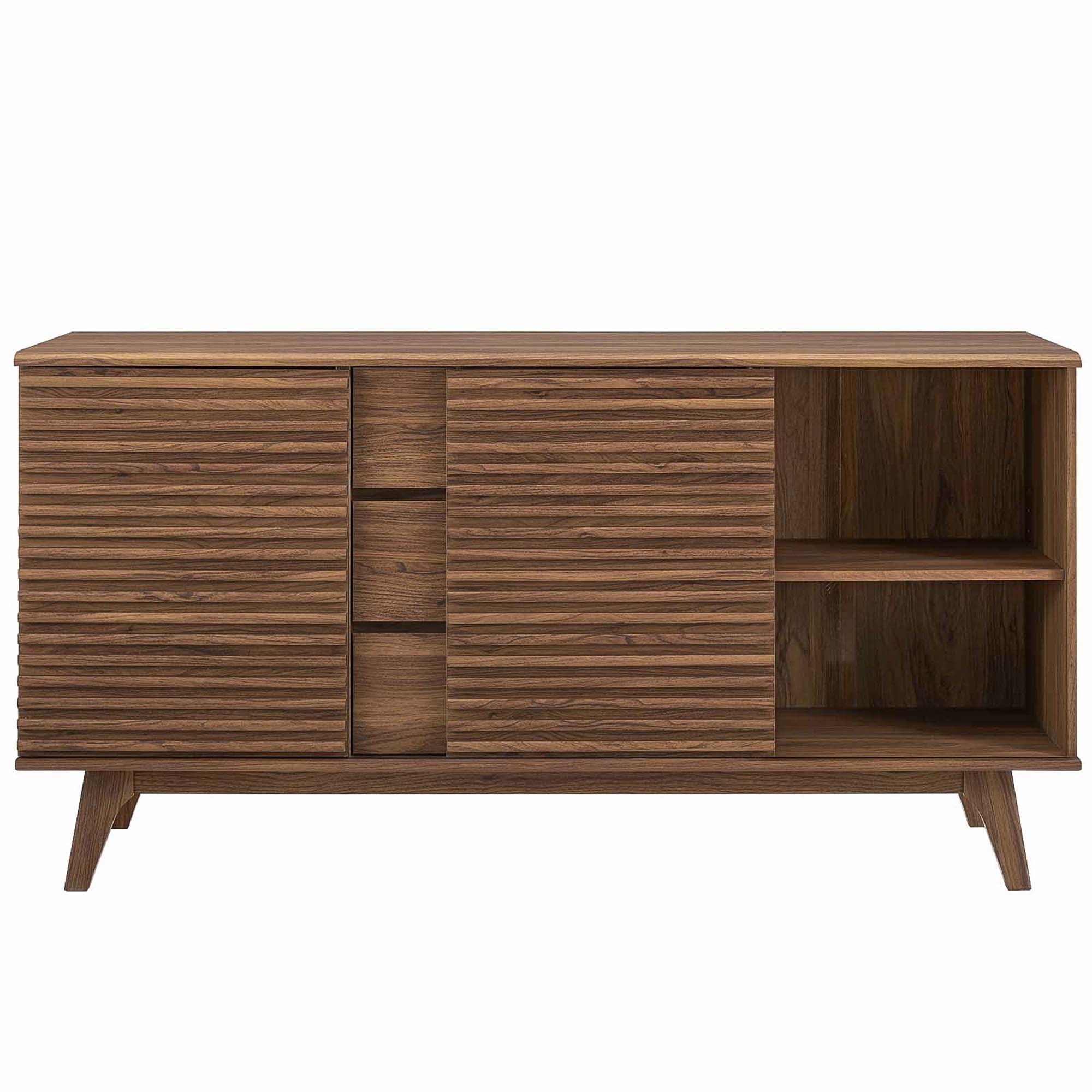 Render 63" Sideboard Buffet Table or TV Stand, Walnut
