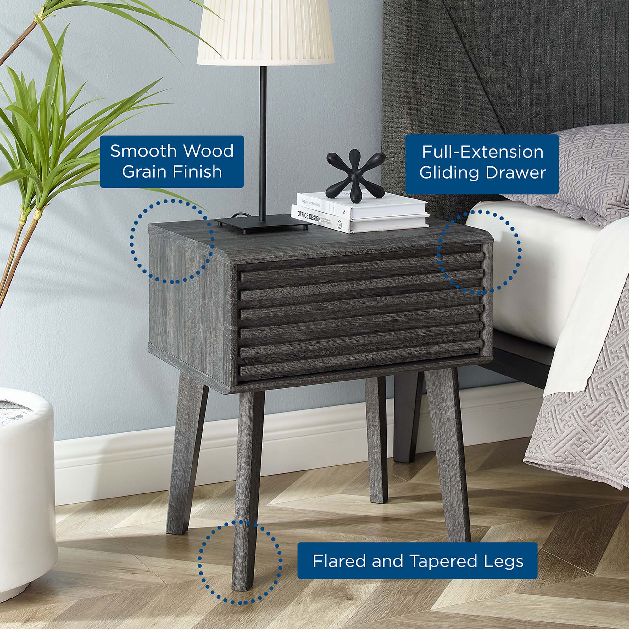 Render End Table, Charcoal