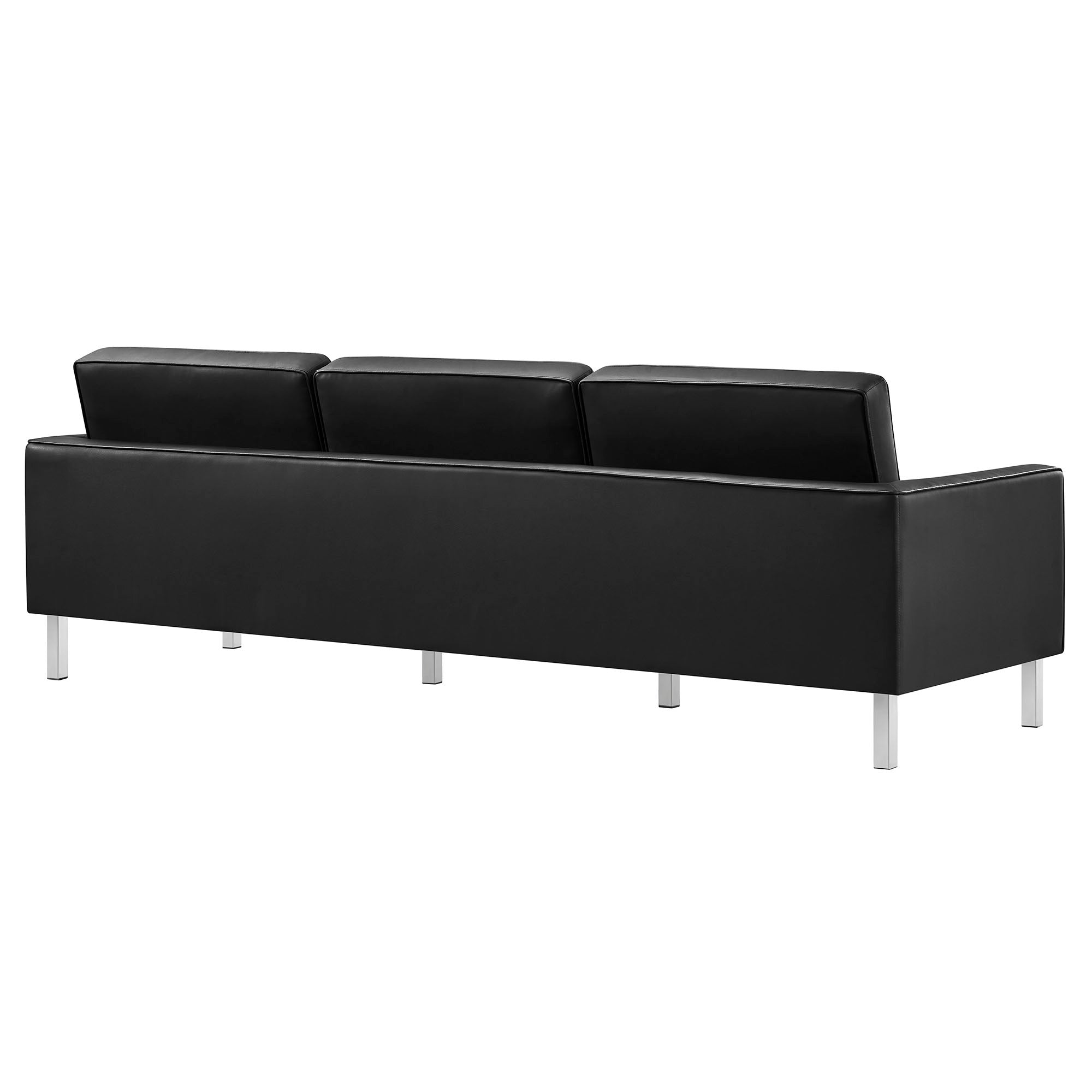 Loft 2-Piece Tufted Vegan Leather Furniture Set, Silver Black