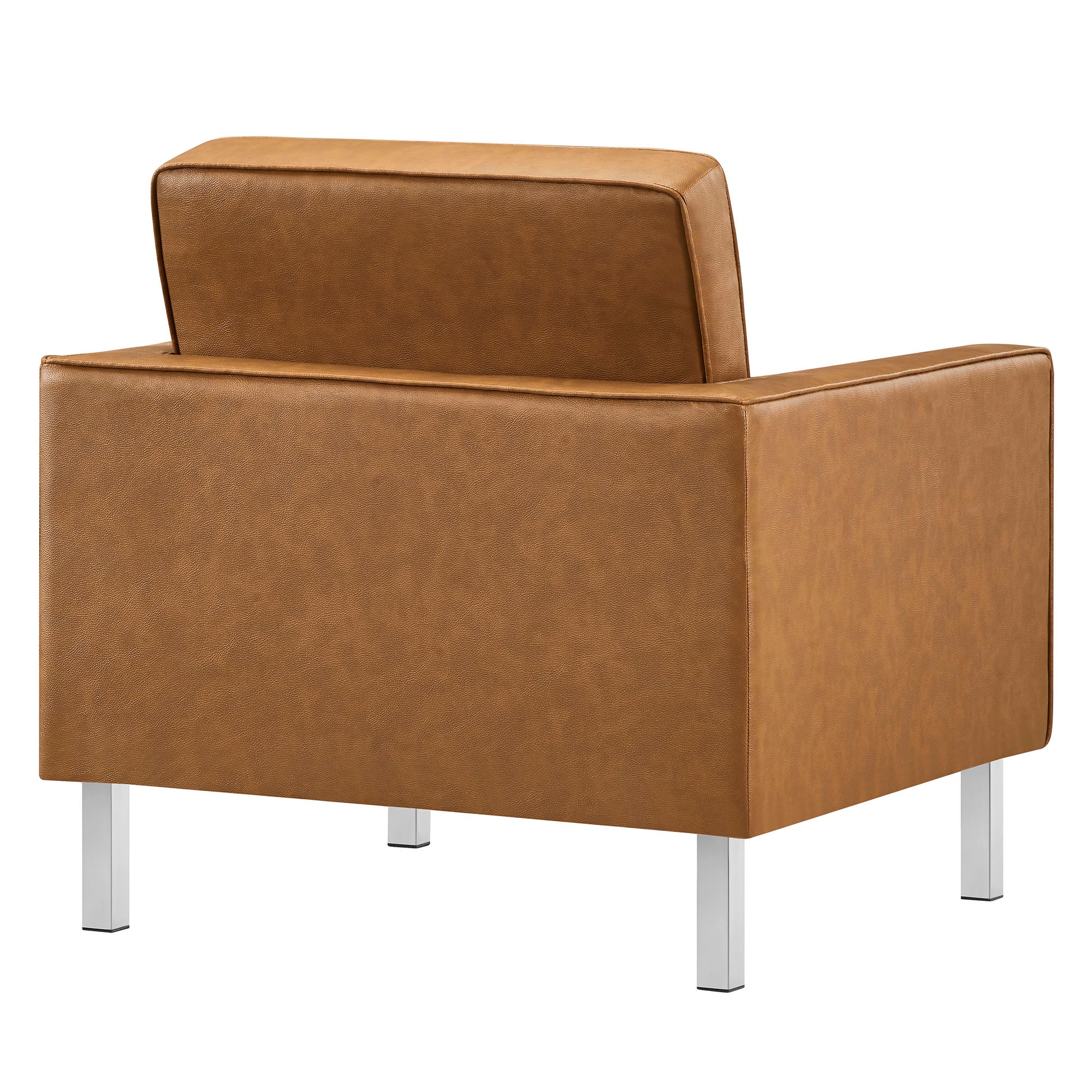 Loft Tufted Vegan Leather Armchair, Silver Tan