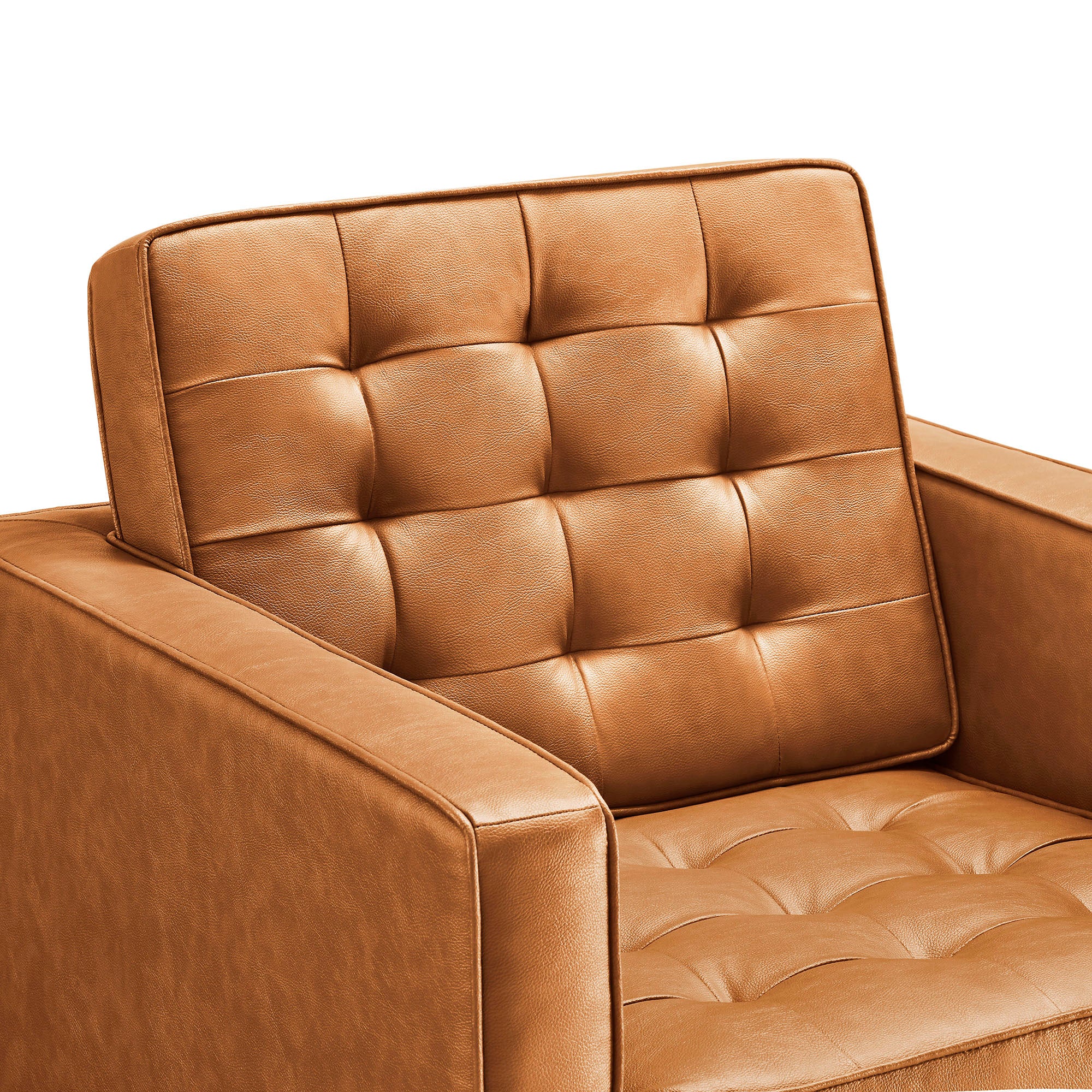 Loft Tufted Vegan Leather Armchair, Silver Tan