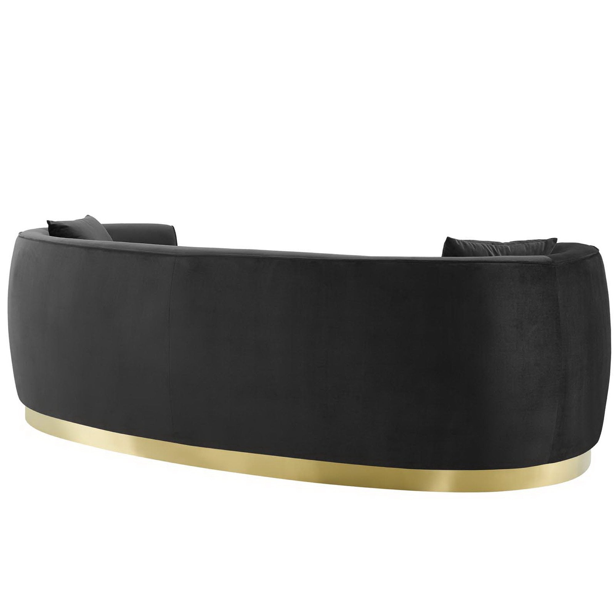 Resolute Curved Performance Velvet Sofa, Black