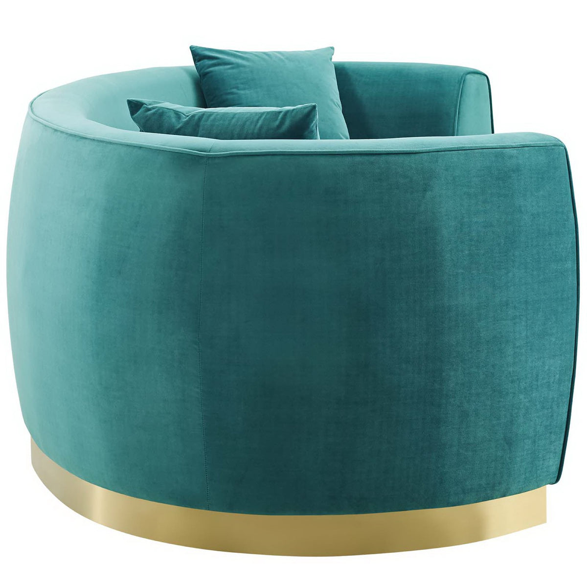 Resolute Curved Performance Velvet Sofa, Teal