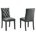 Duchess Vinyl Dining Chair Set of 2, Gray