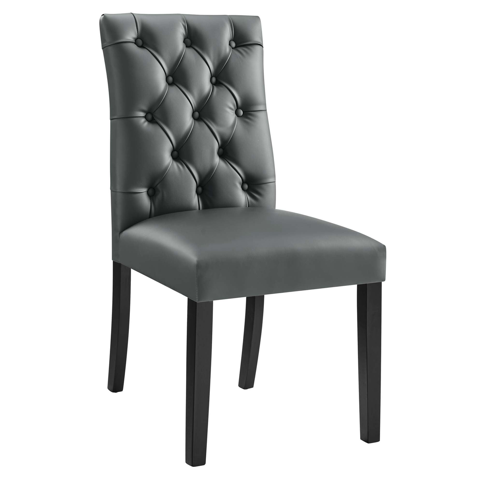 Duchess Vinyl Dining Chair Set of 2, Gray