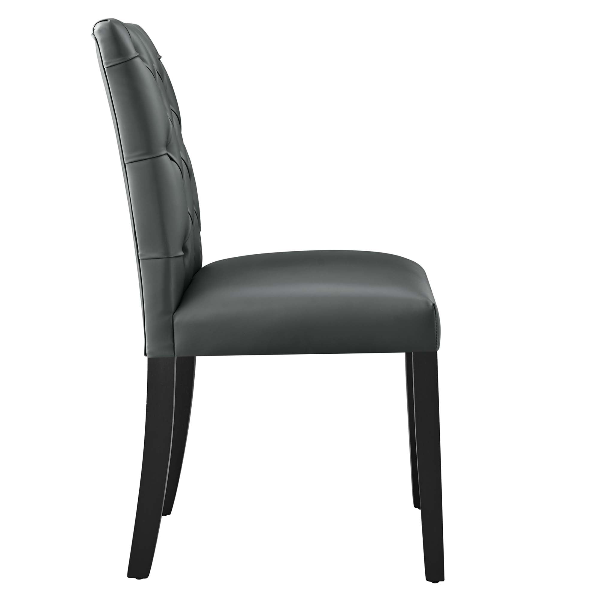 Duchess Vinyl Dining Chair Set of 2, Gray