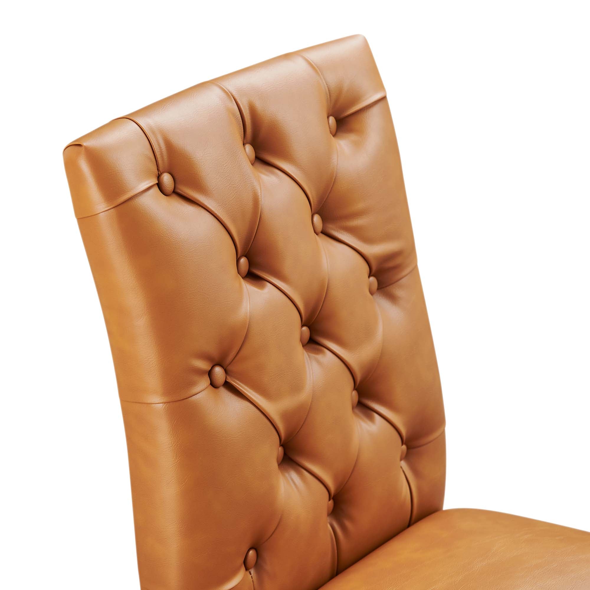 Duchess Vinyl Dining Chair Set of 2, Tan