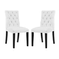 Duchess Vinyl Dining Chair Set of 2, White