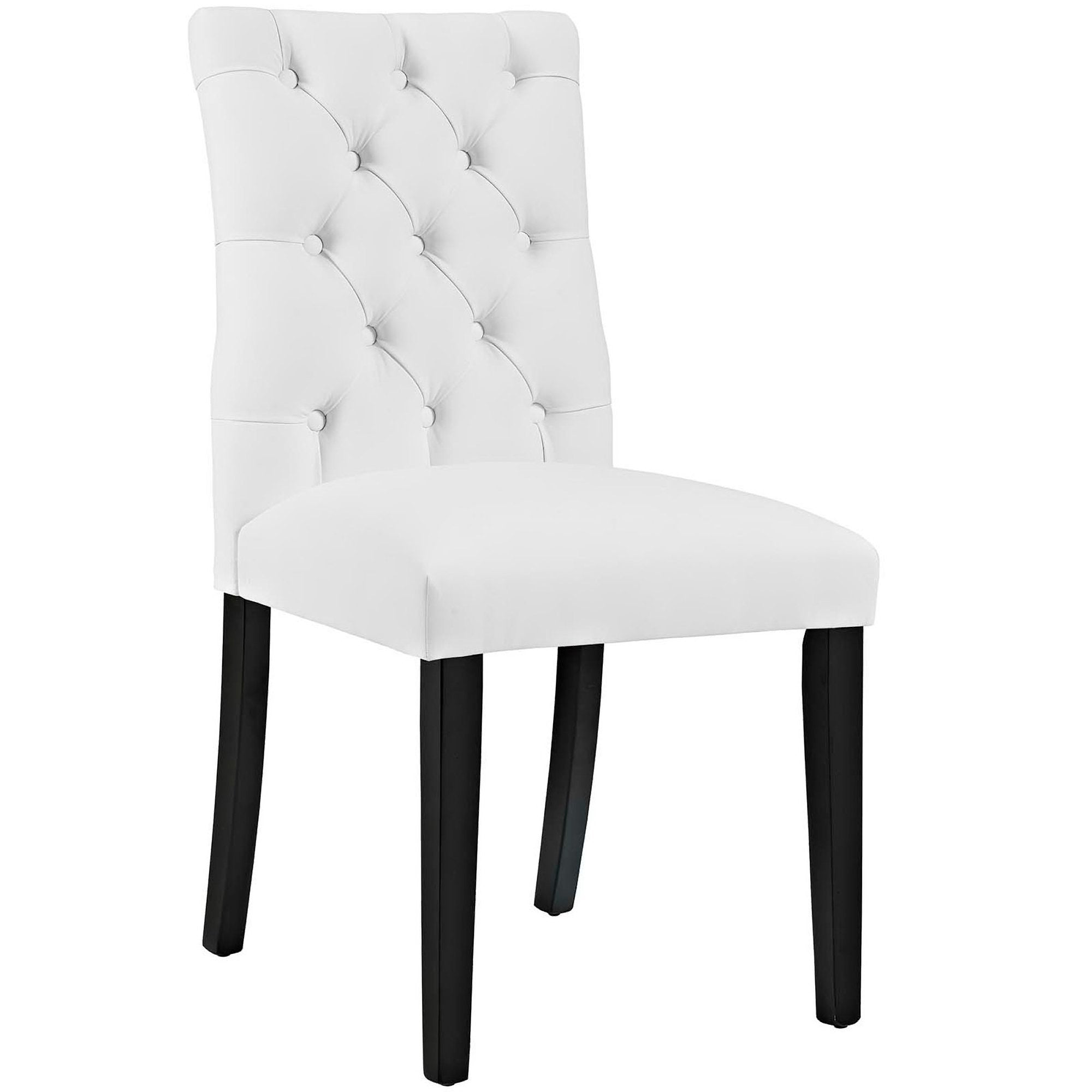 Duchess Vinyl Dining Chair Set of 2, White