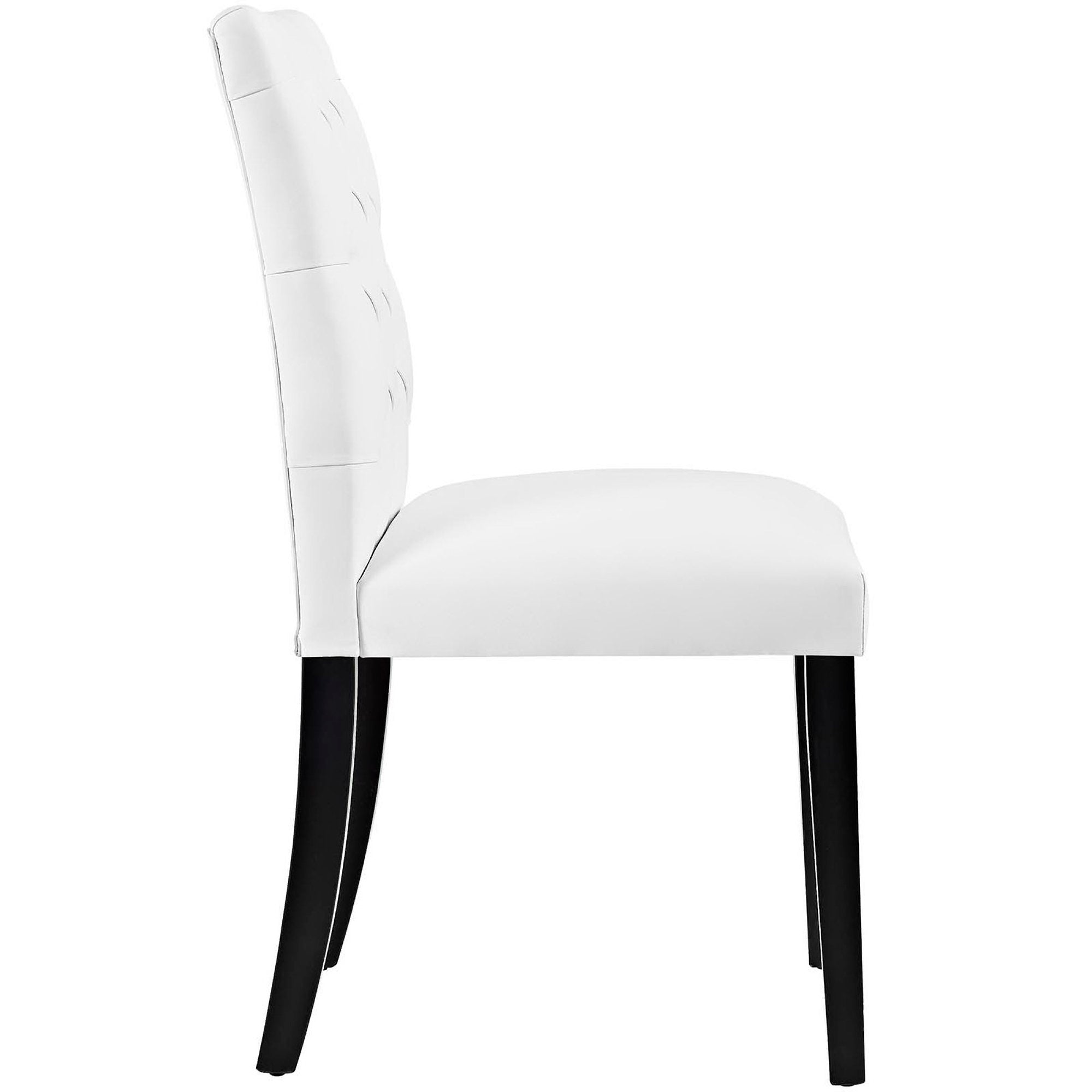 Duchess Vinyl Dining Chair Set of 2, White