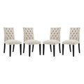 Duchess Fabric Dining Chair Set of 4, Beige