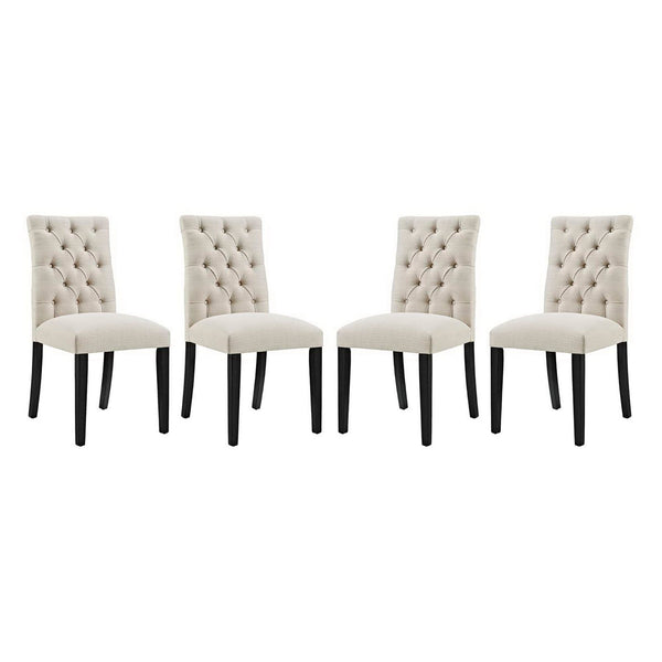 Duchess Fabric Dining Chair Set of 4, Beige