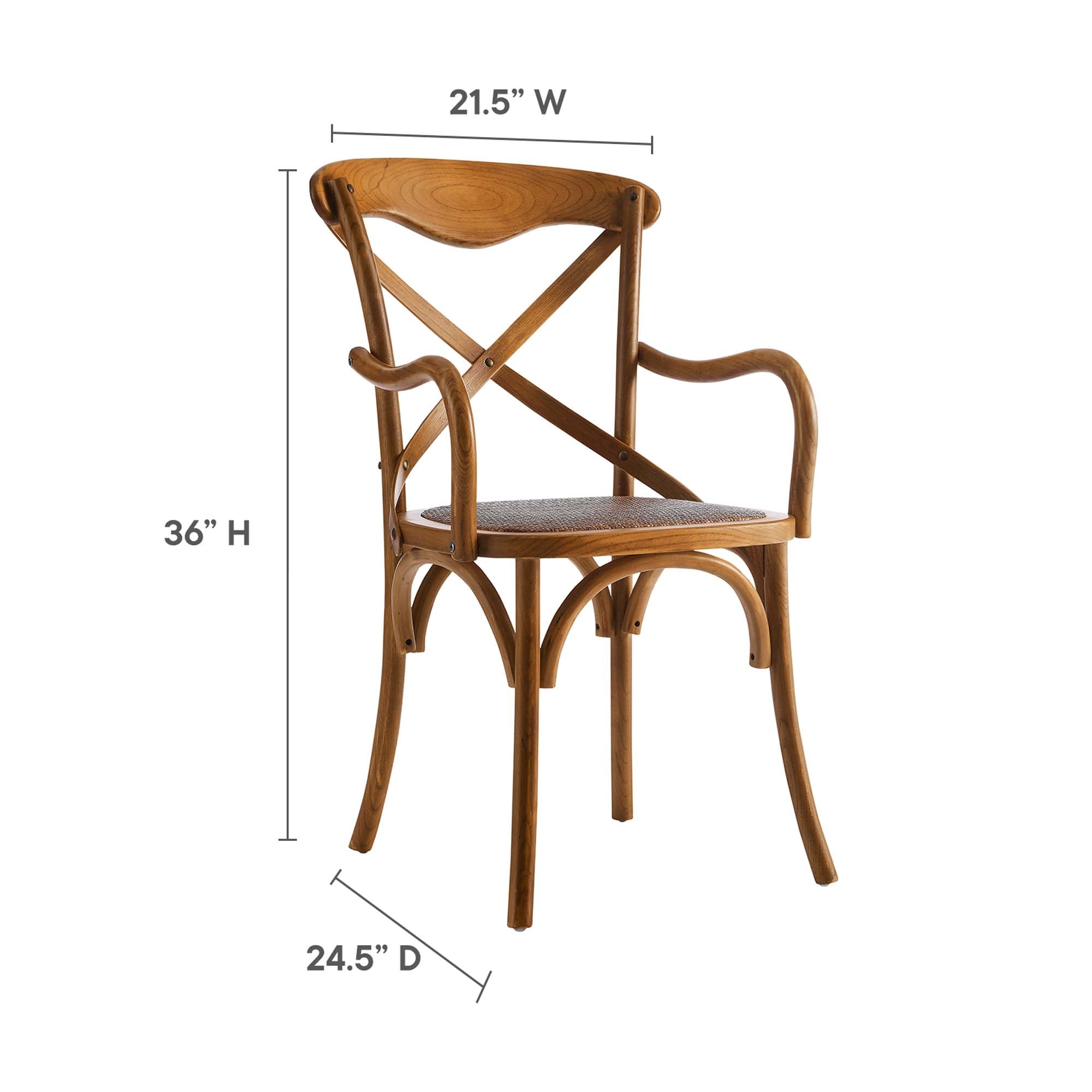 Gear Dining Armchair Set of 2, Walnut