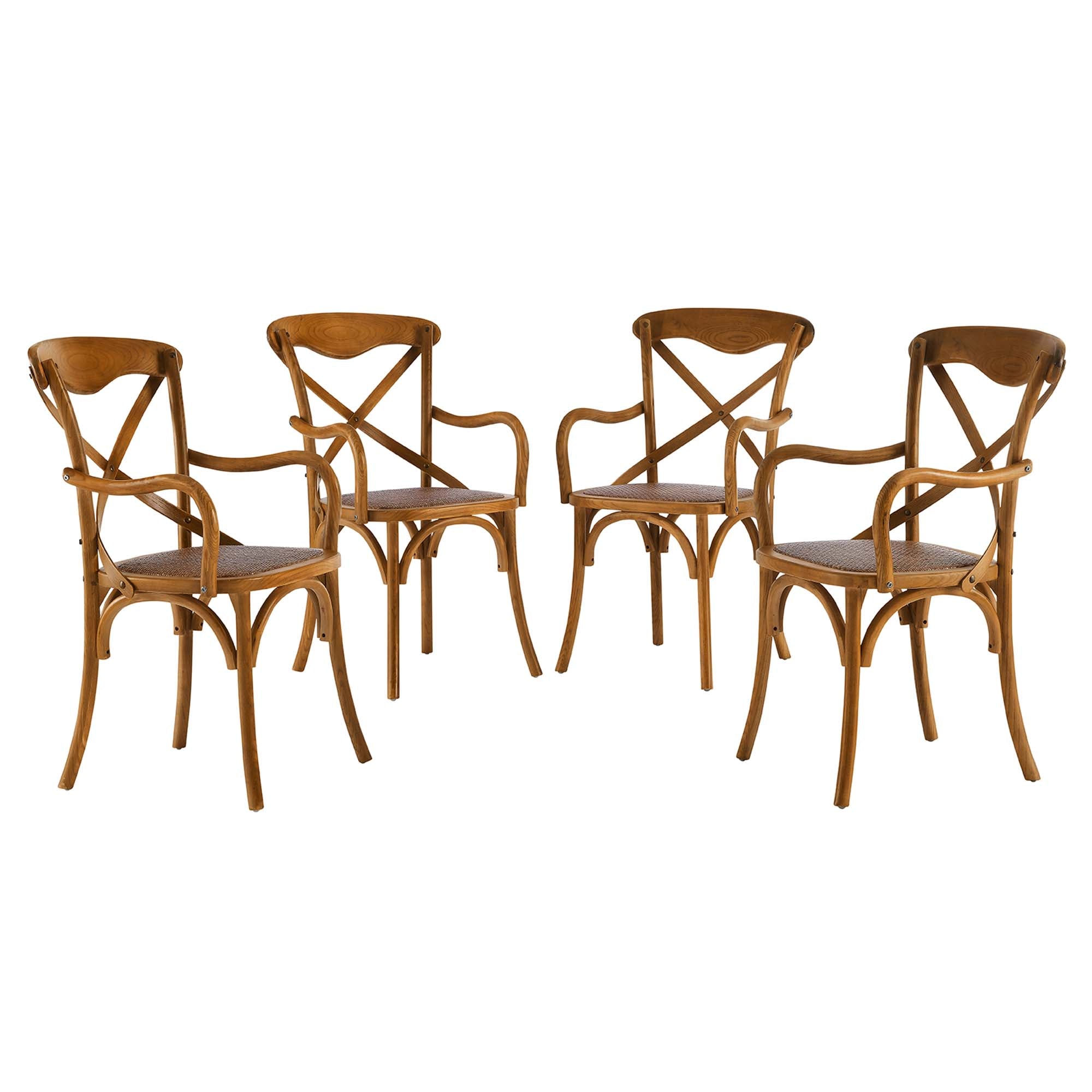 Gear Dining Armchair Set of 4, Walnut