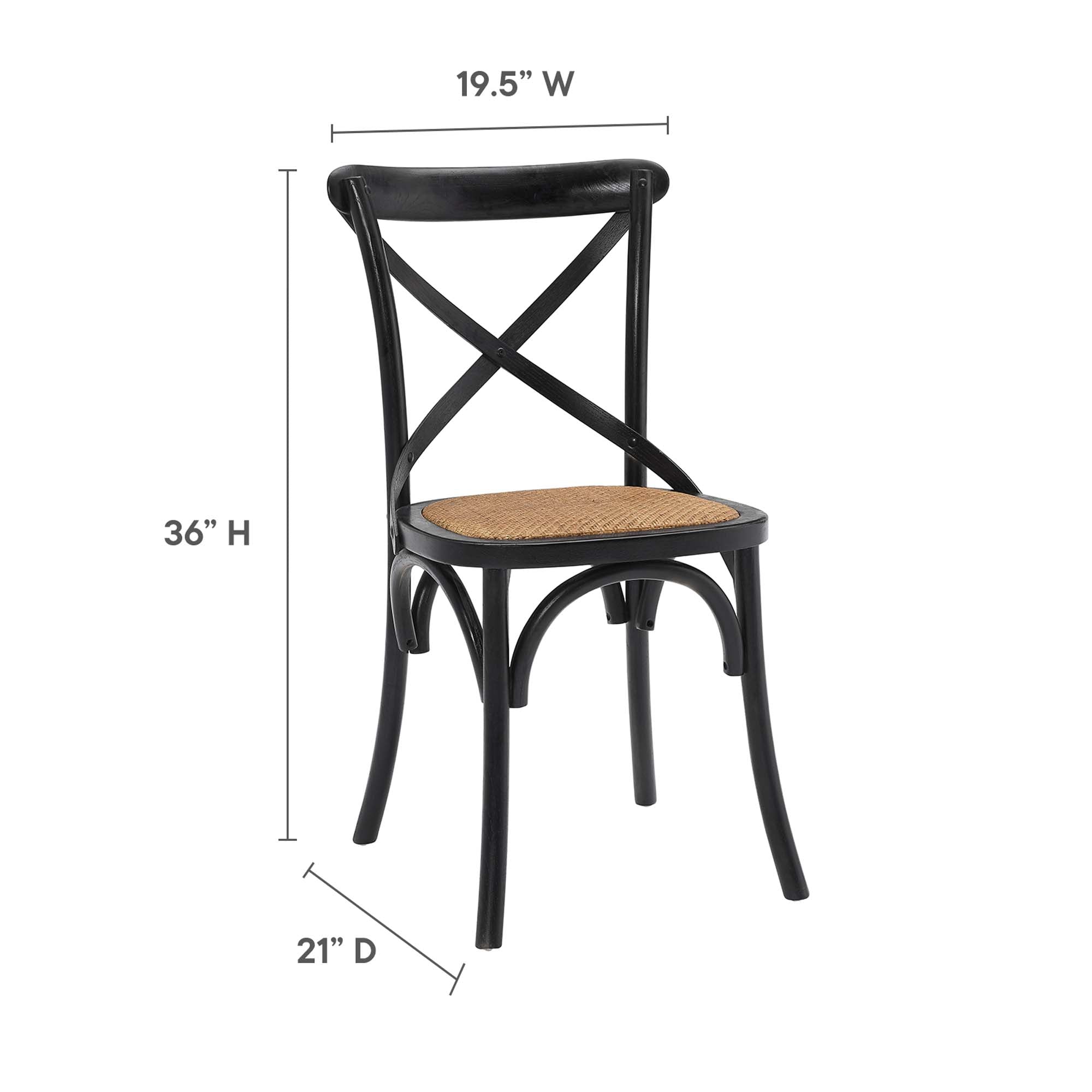 Gear Dining Side Chair Set of 2, Black