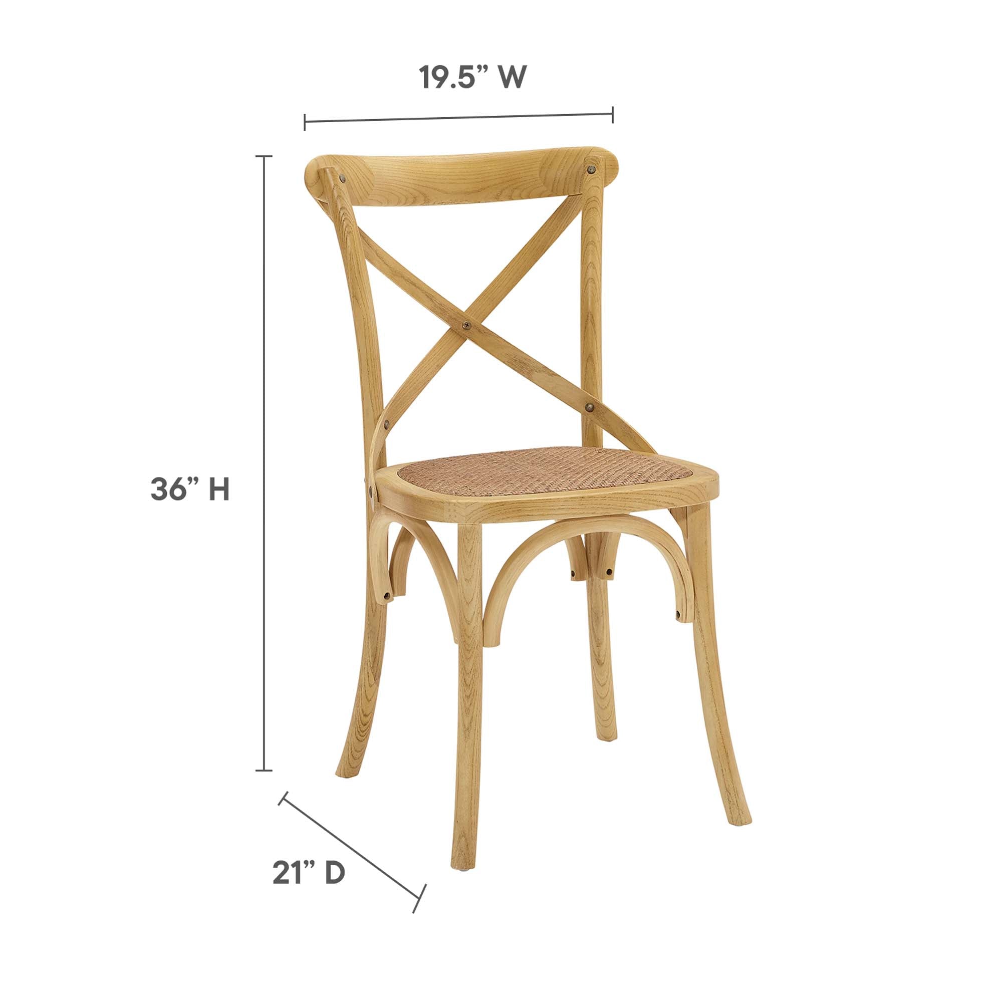 Gear Dining Side Chair Set of 2, Natural