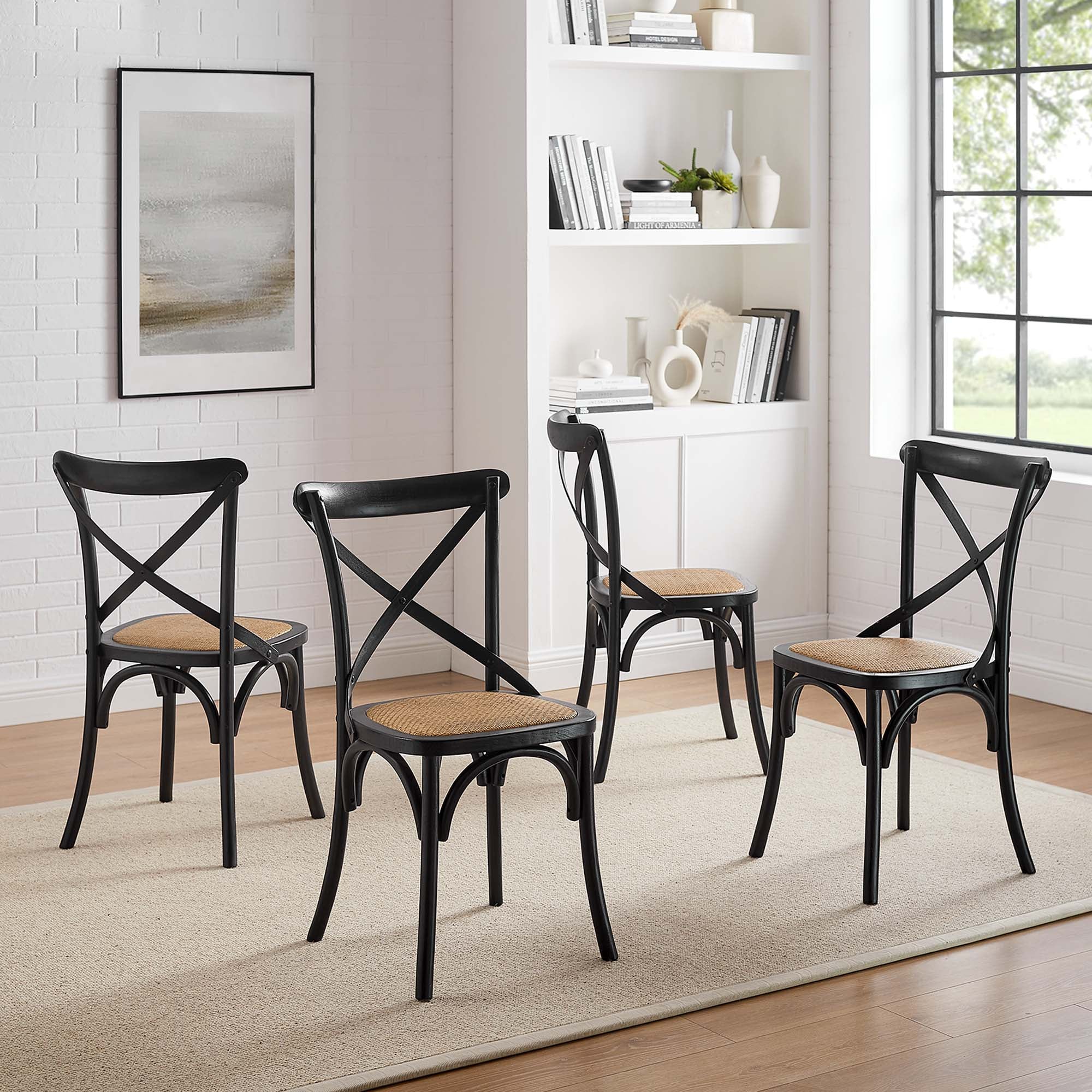 Gear Dining Side Chair Set of 4, Black