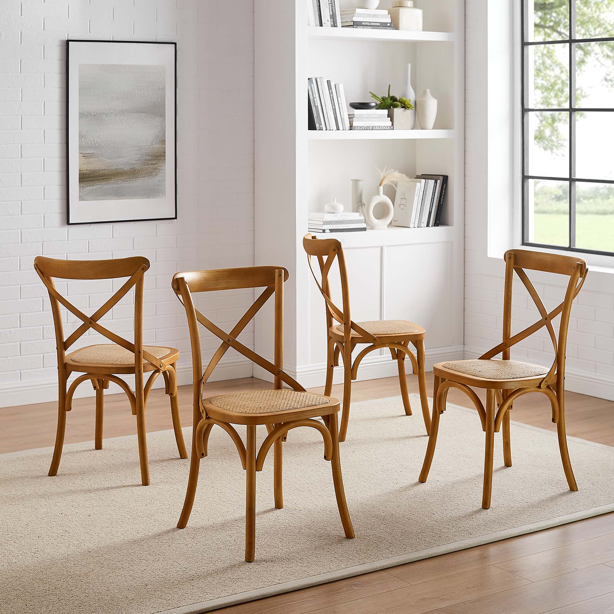 Gear Dining Side Chair Set of 4, Walnut