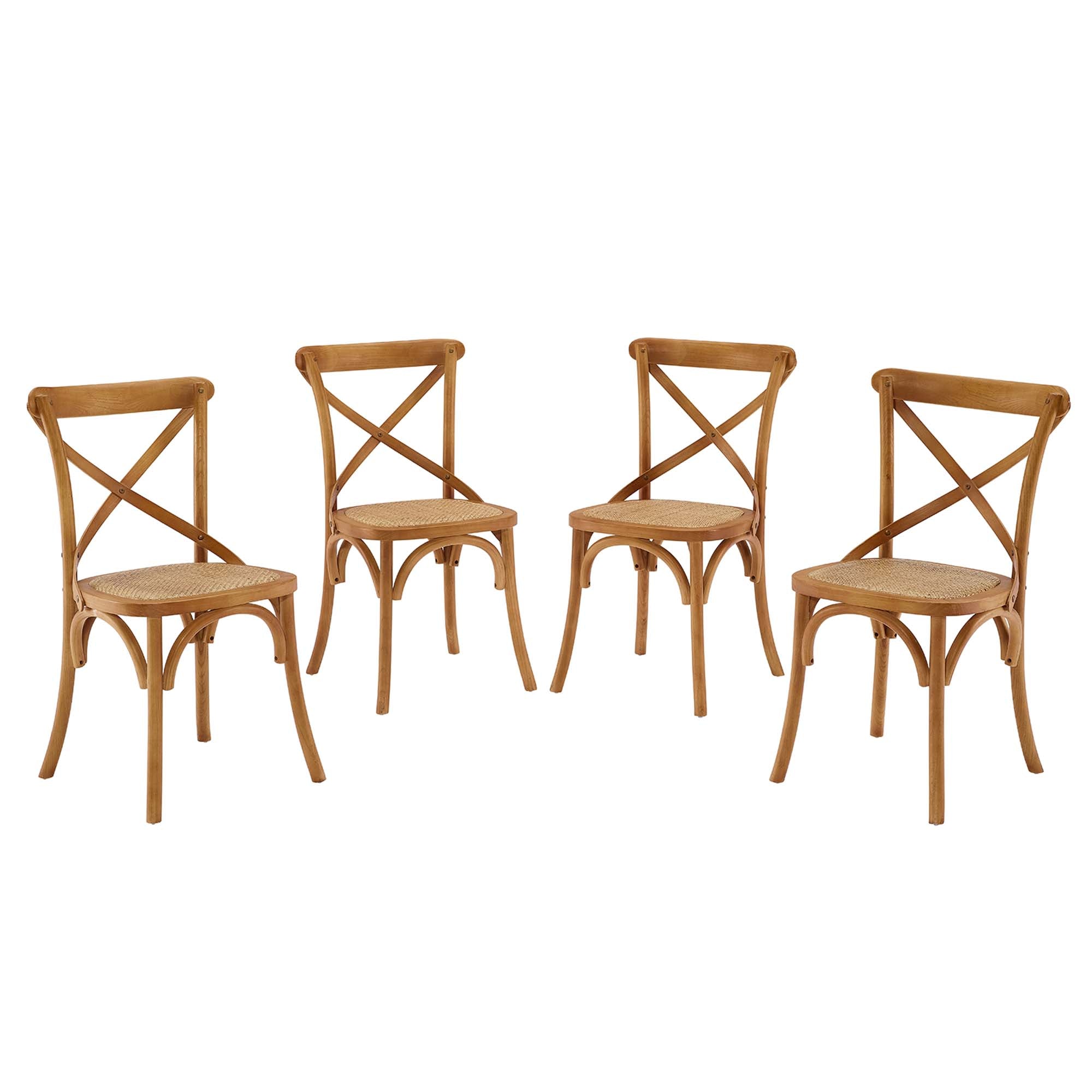 Gear Dining Side Chair Set of 4, Walnut