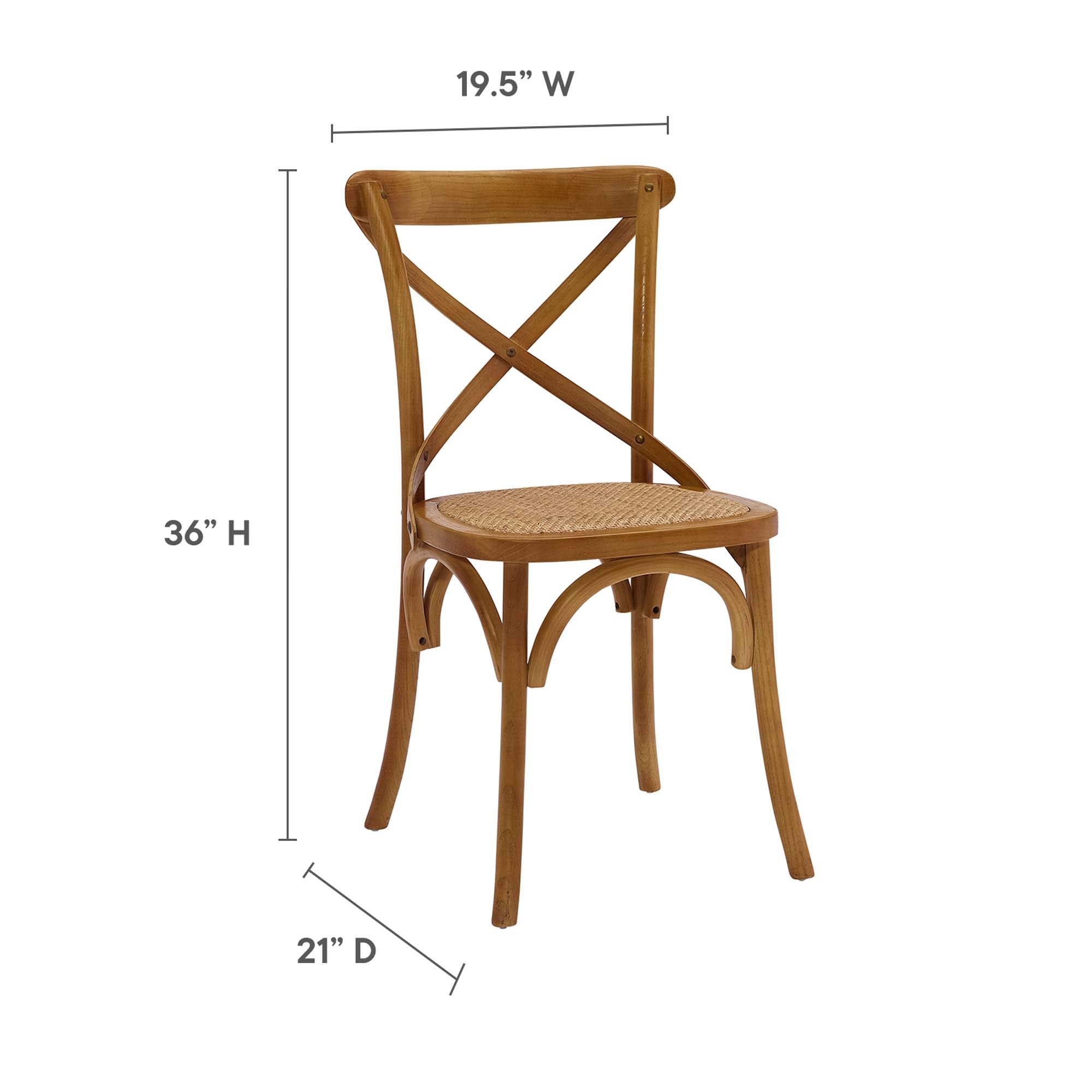 Gear Dining Side Chair Set of 4, Walnut
