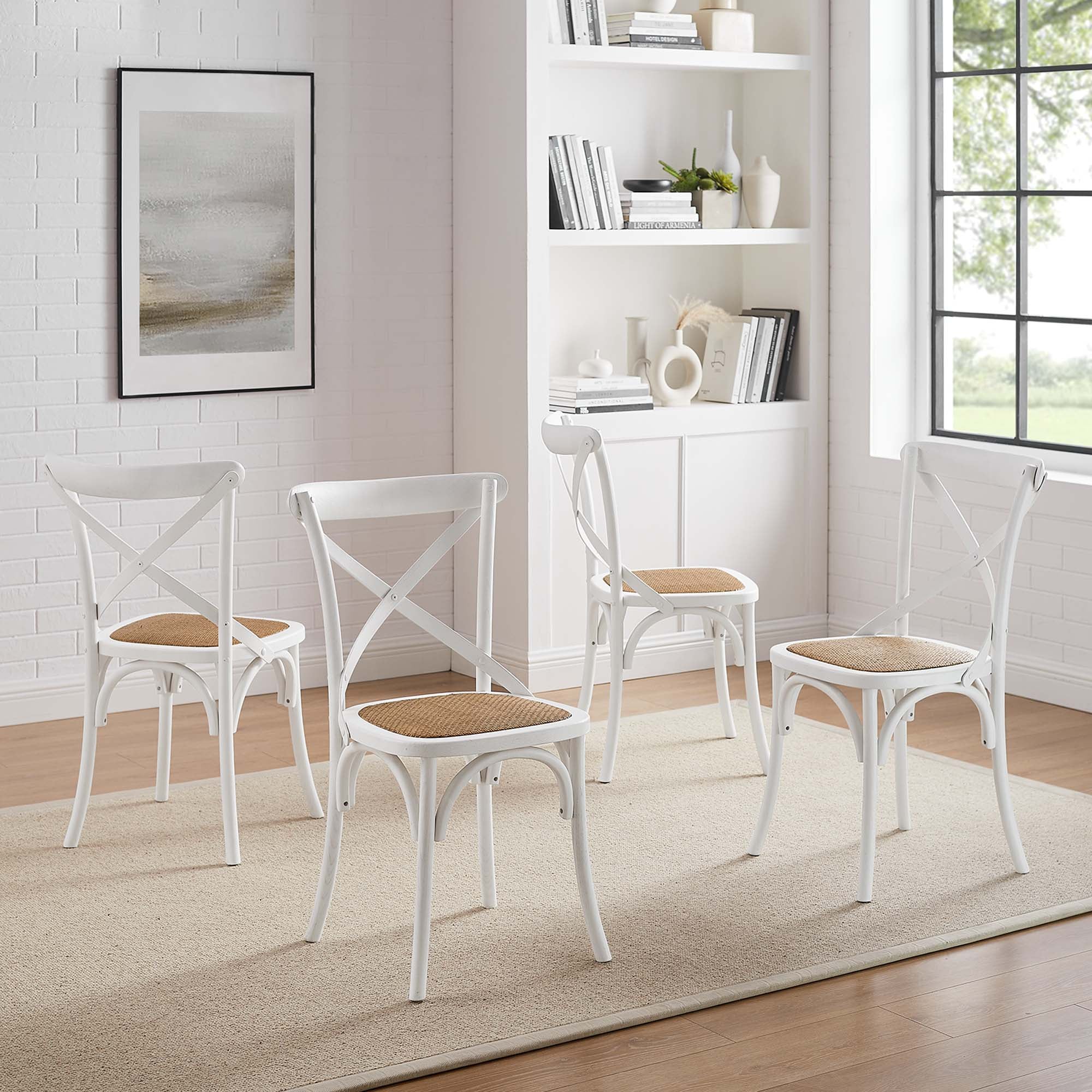 Gear Dining Side Chair Set of 4, White