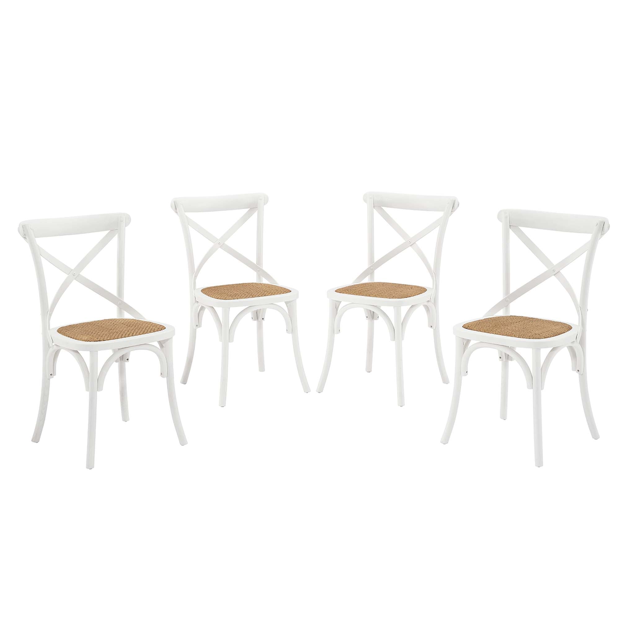 Gear Dining Side Chair Set of 4, White