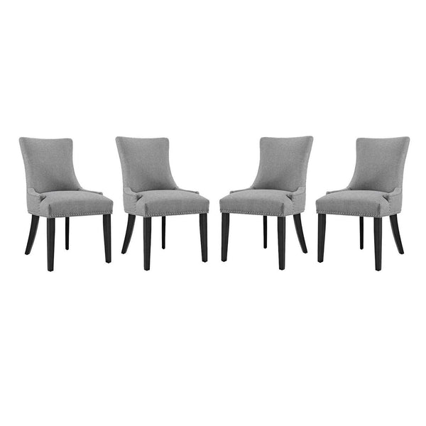 Marquis Fabric Dining Chair Set of 4, Light Gray