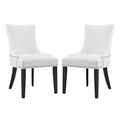 Marquis Faux Leather Dining Chair Set of 2, White