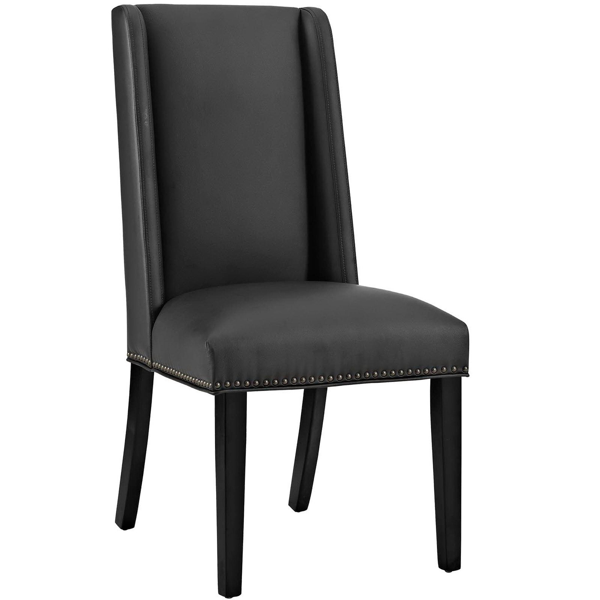 Baron Vinyl Dining Chair Set of 4, Black