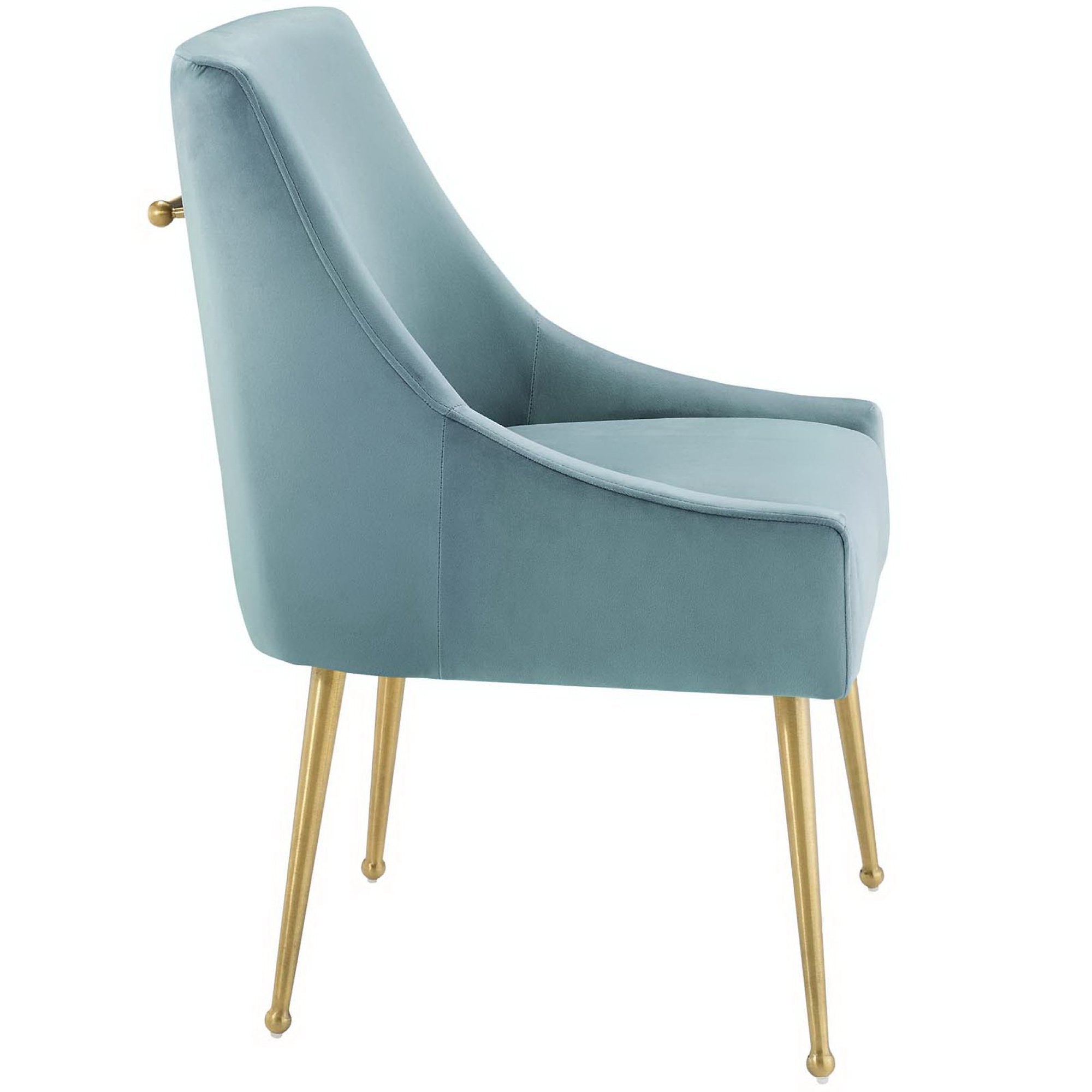 Discern Upholstered Performance Velvet Dining Chair, Light Blue