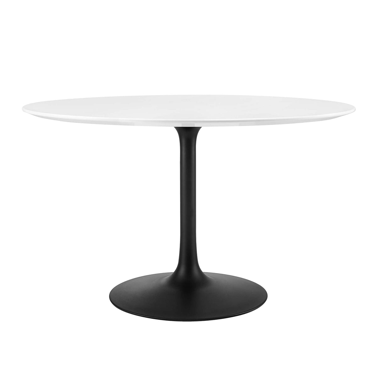Lippa 48" Round Wood Dining Table, Black White