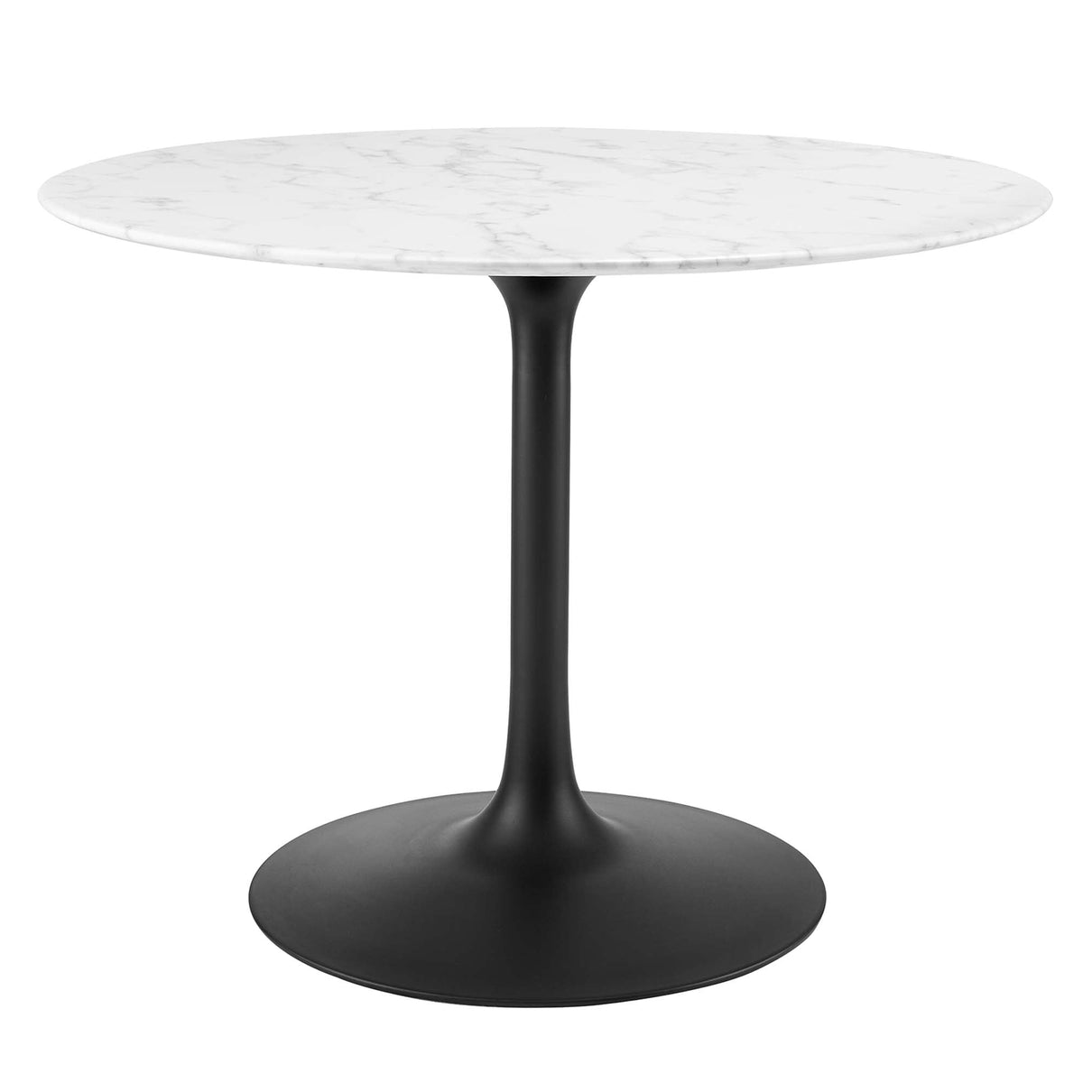 Lippa 40" Round Faux Marble Dining Table, Black White