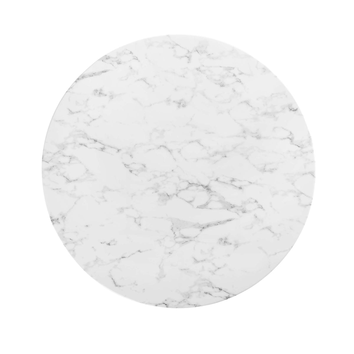 Lippa 48" Round Faux Marble Dining Table, Black White