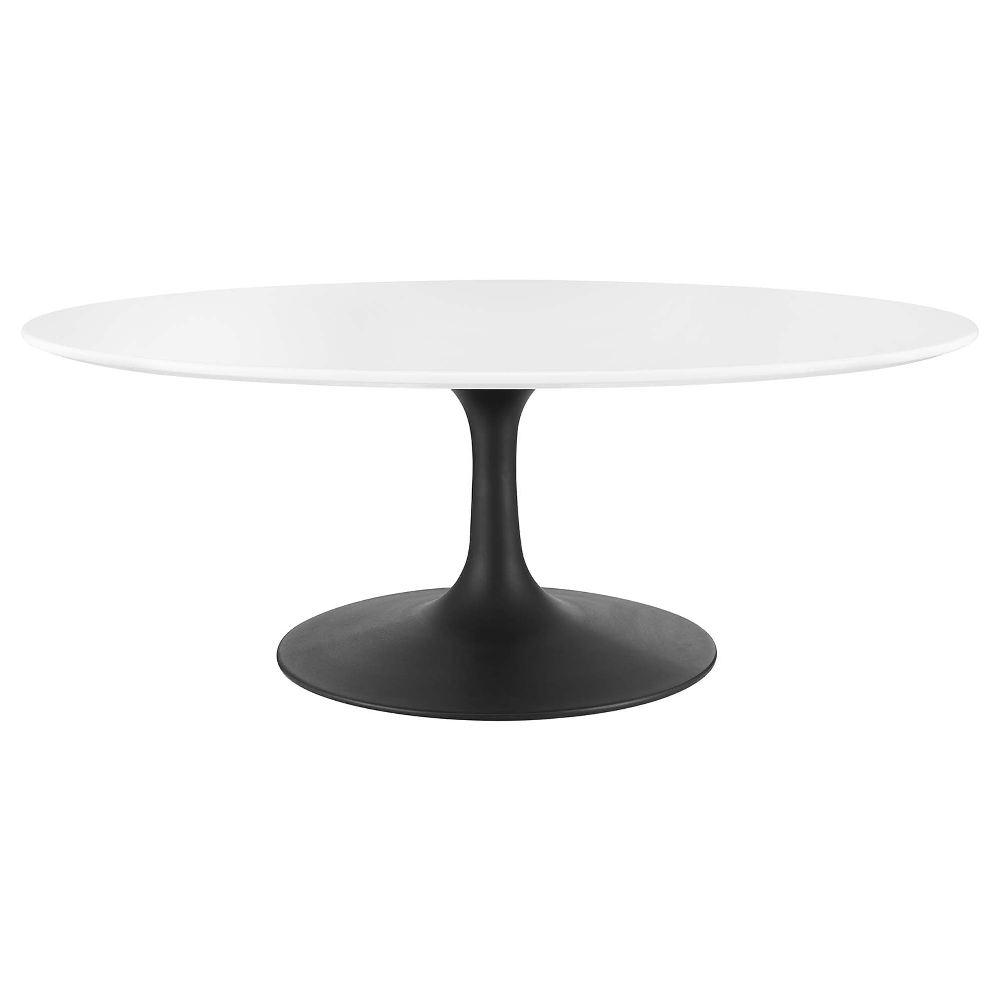 Lippa 42" Oval Wood Coffee Table, Black White
