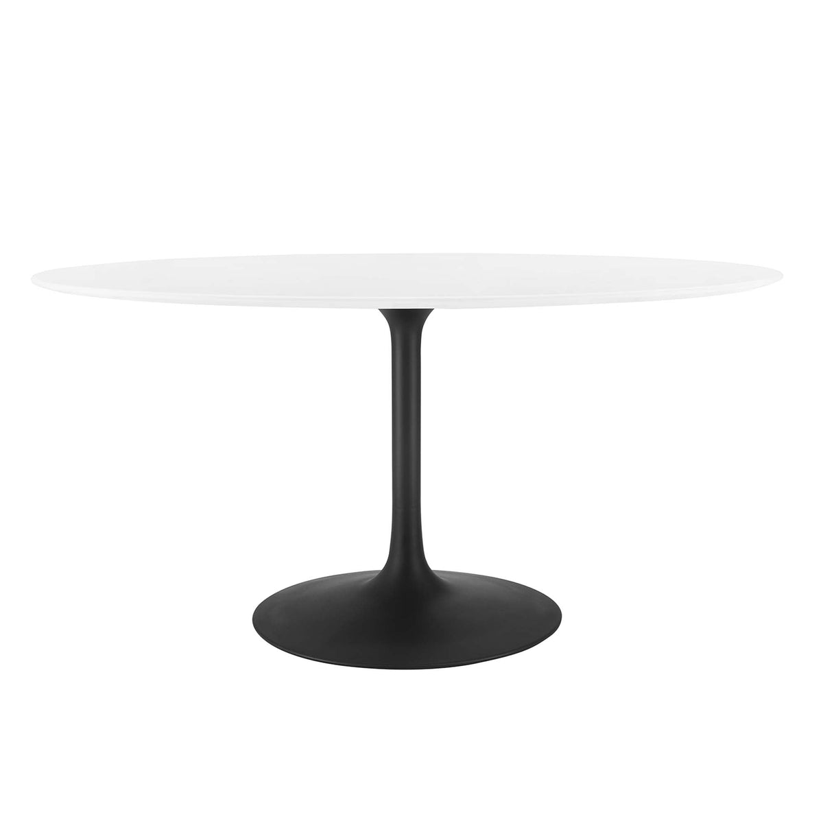 Lippa 60" Oval Wood Dining Table, Black White