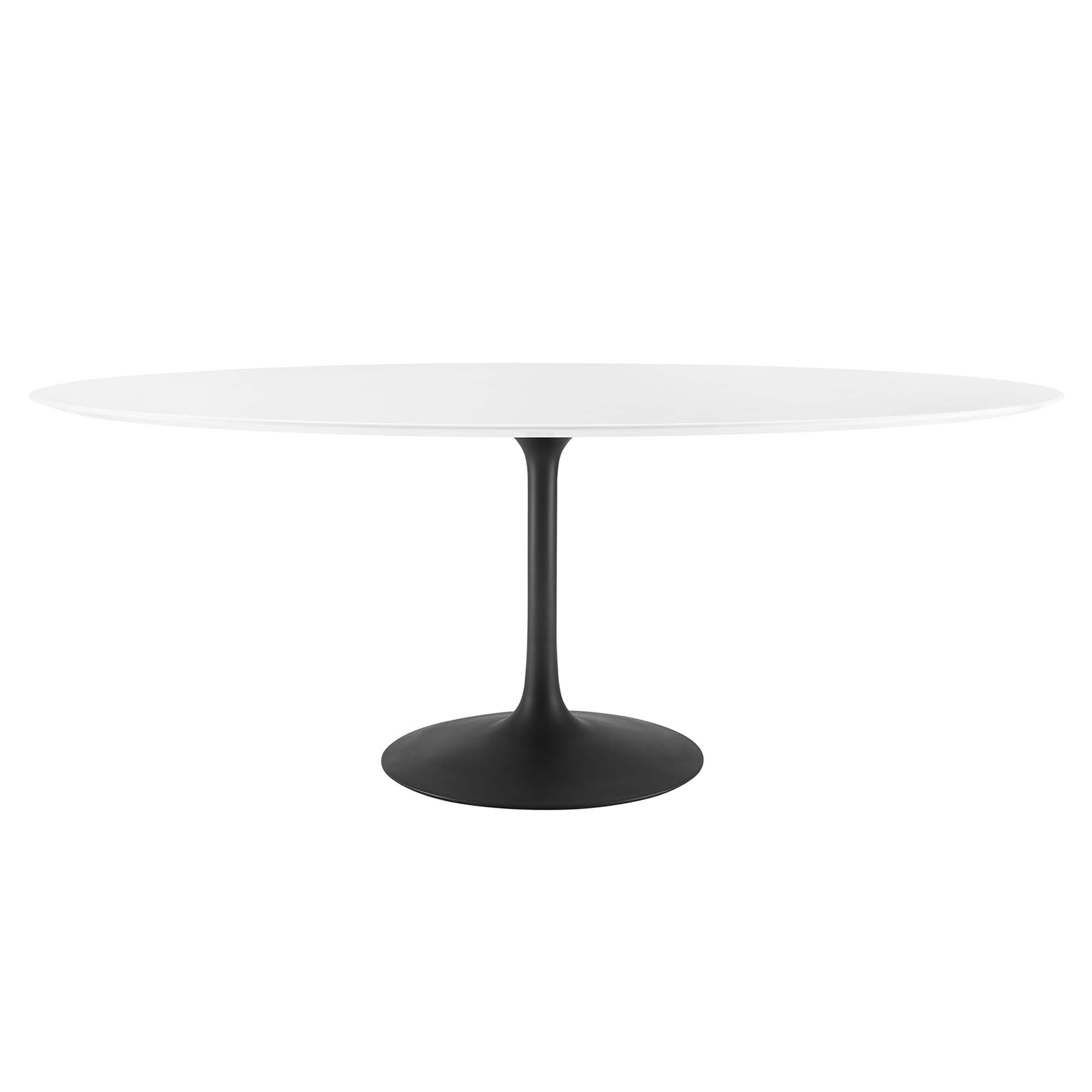 Lippa 78" Oval Wood Dining Table, Black White