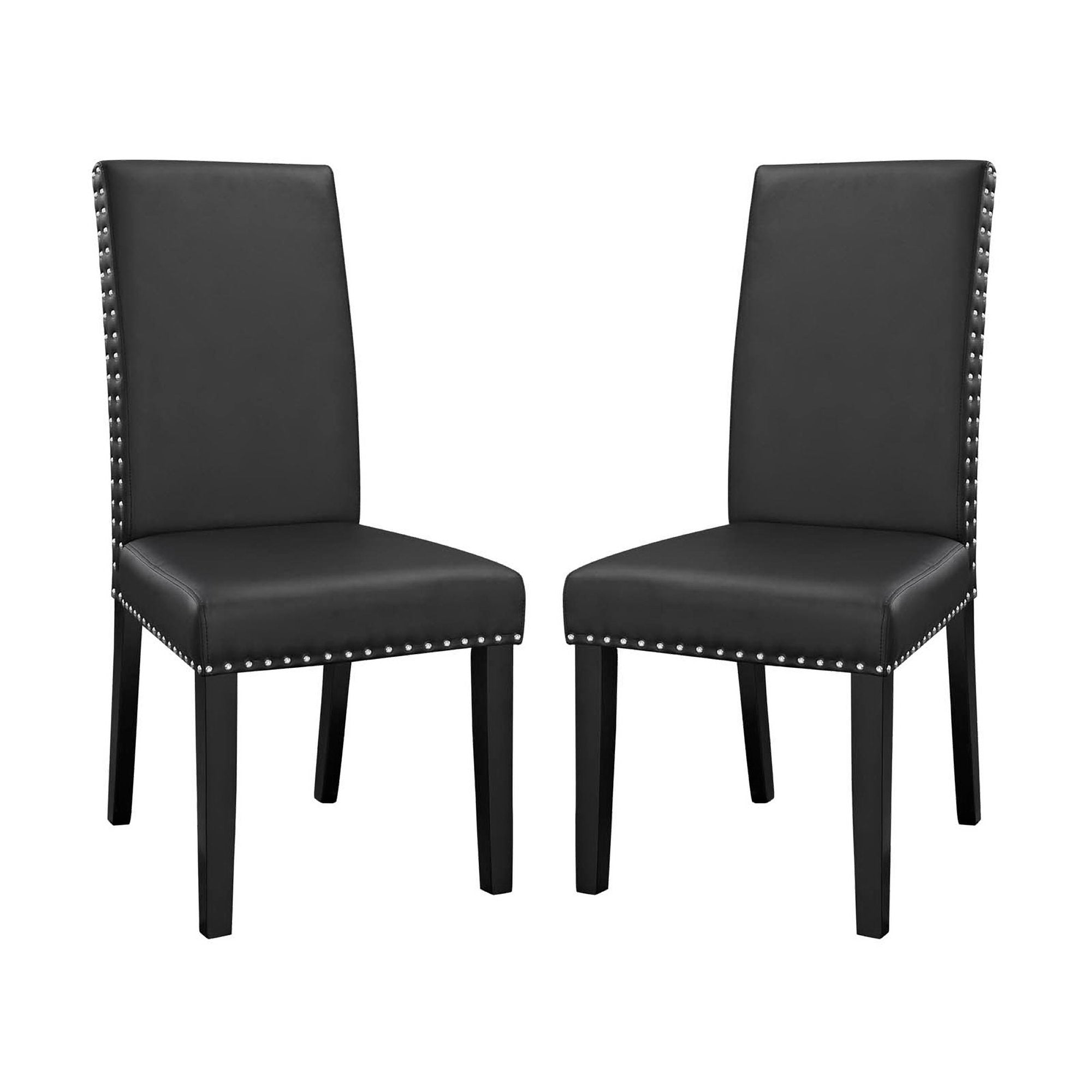Parcel Vinyl Dining Side Chair Set of 2, Black