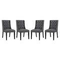 Baronet Fabric Dining Chair Set of 4, Gray