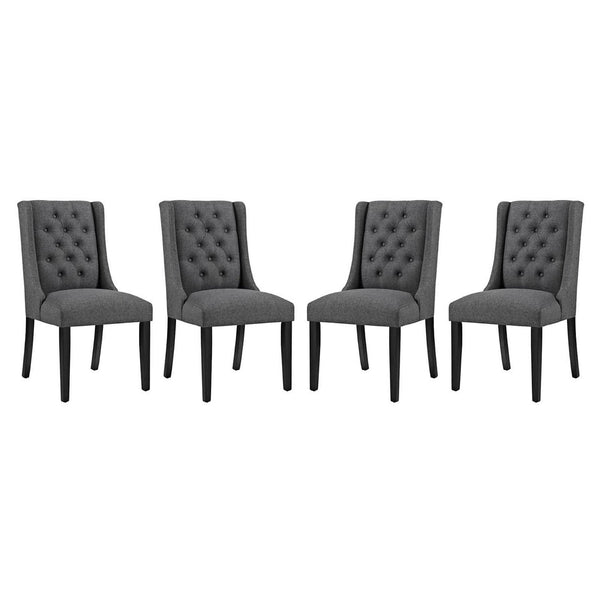 Baronet Fabric Dining Chair Set of 4, Gray