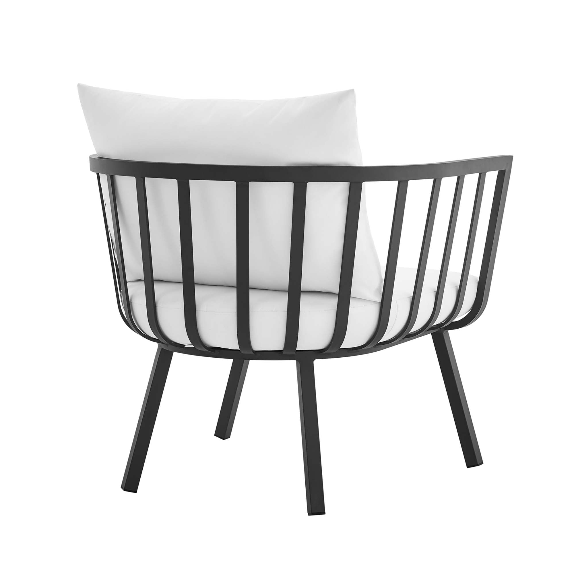 Riverside Outdoor Patio Aluminum Armchair, Gray White